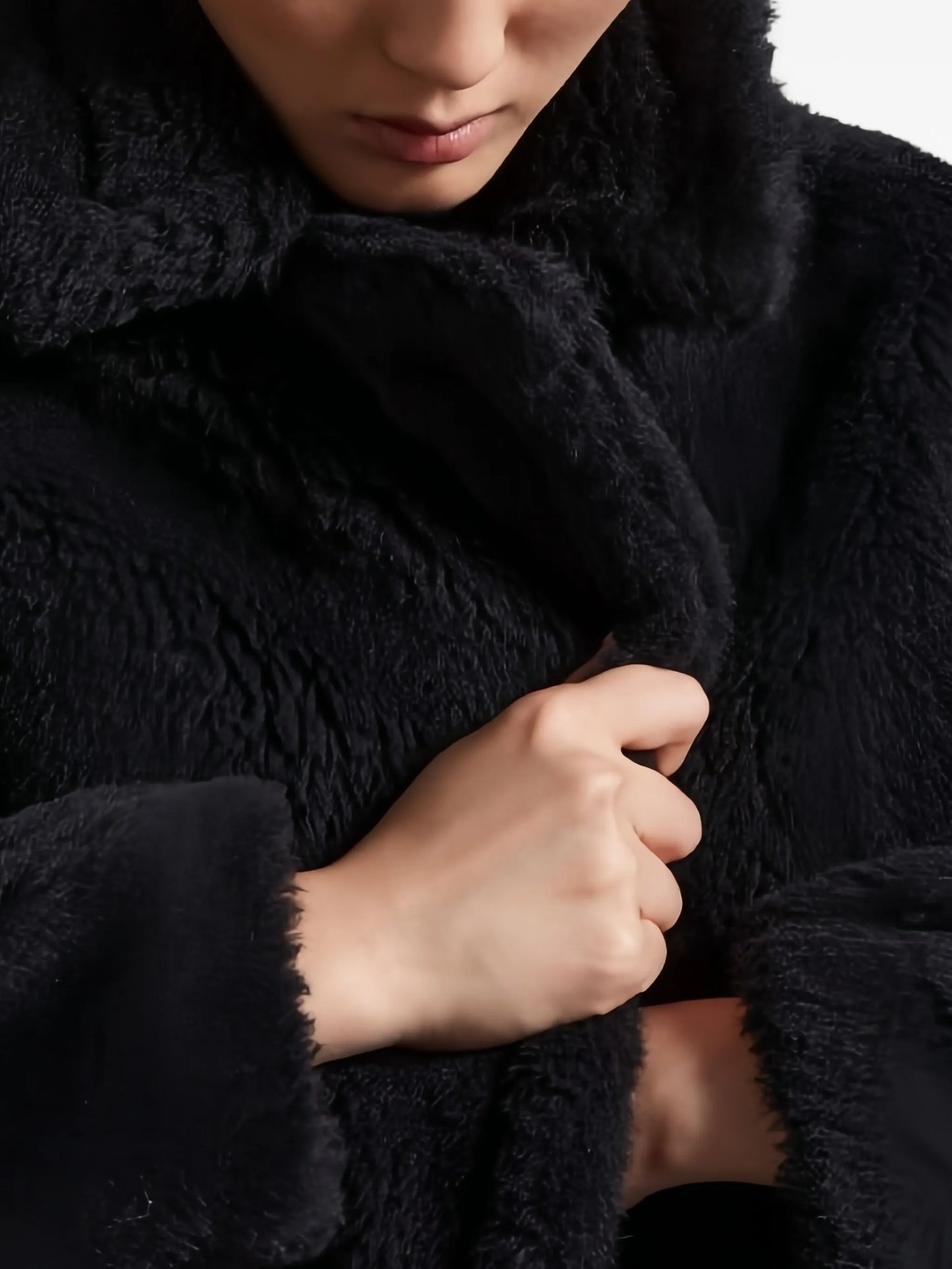 flecce collar coat