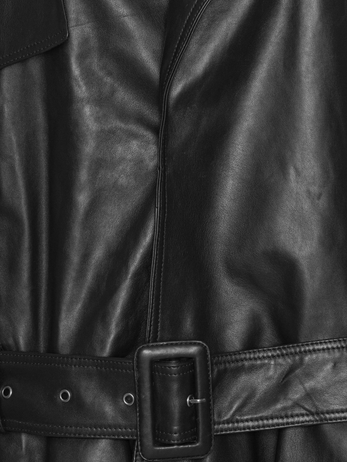 belted ruffle leather jacket