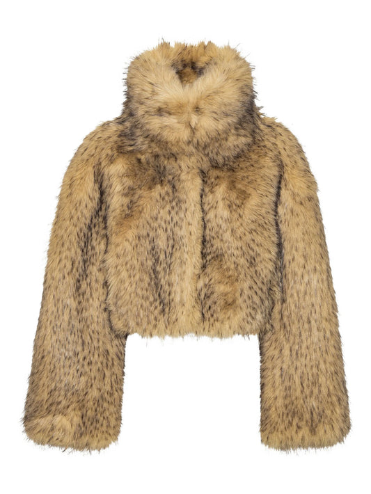 high-neck cropped jacket