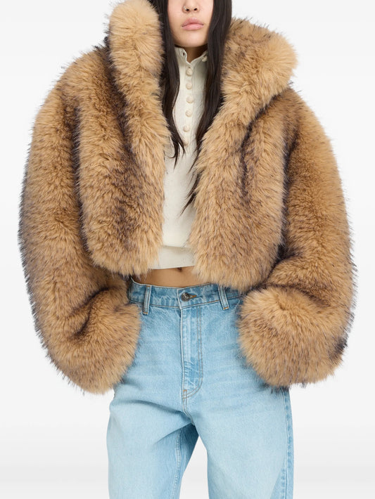 high-neck cropped jacket