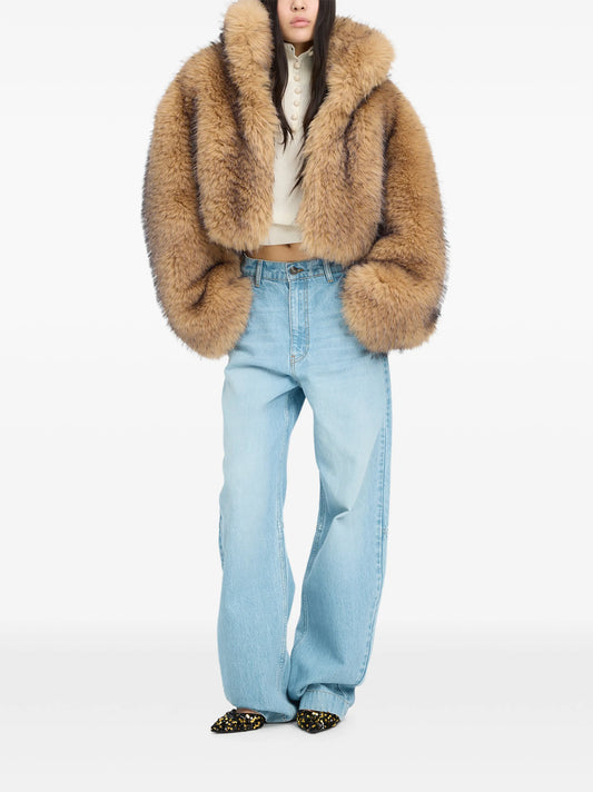 high-neck cropped jacket