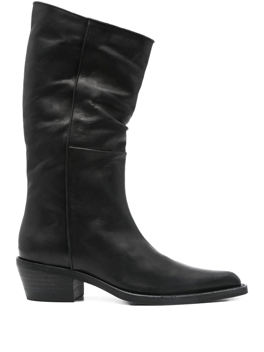 45mm leather pointed-toe boots