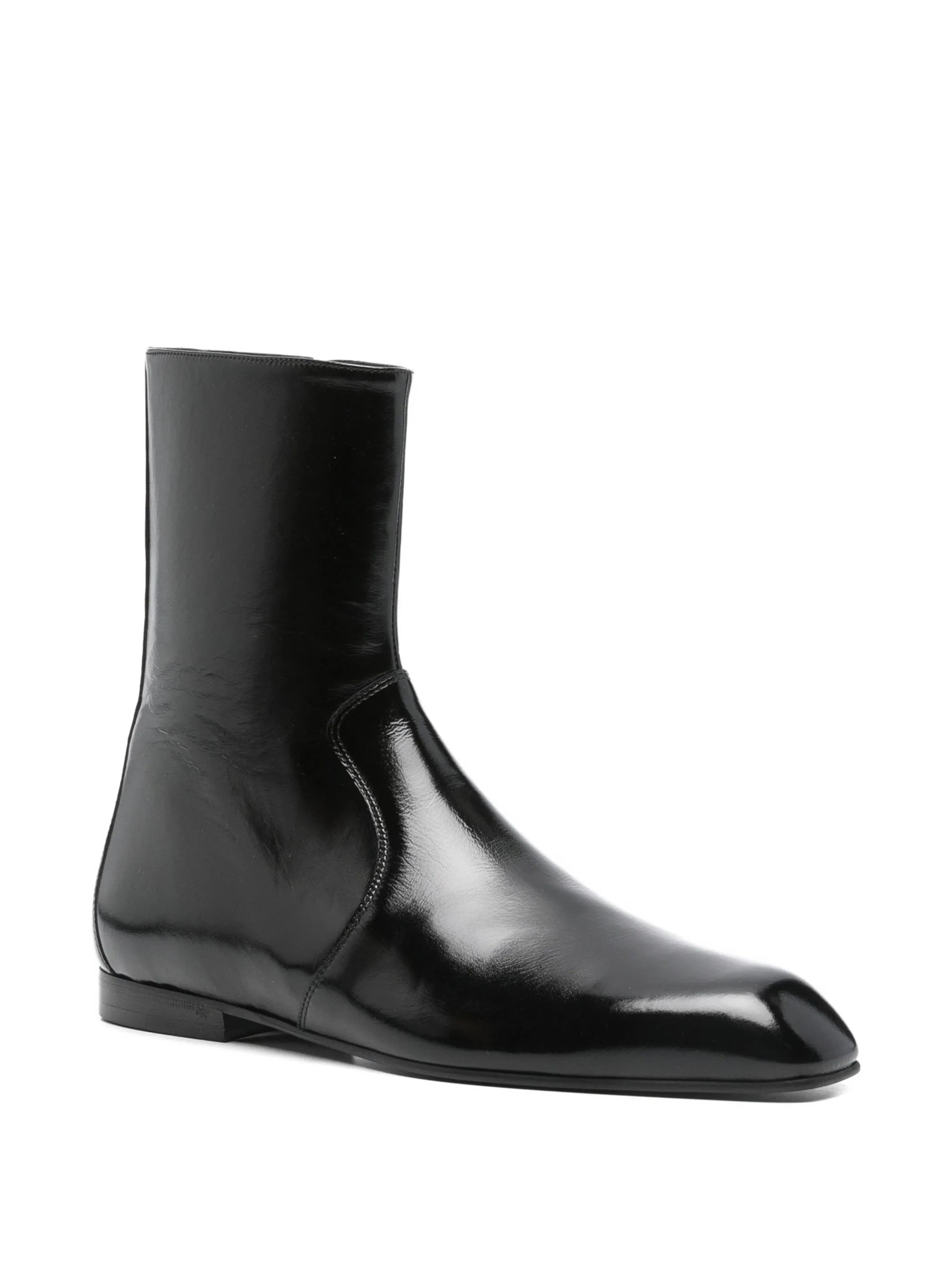 leather zip boots