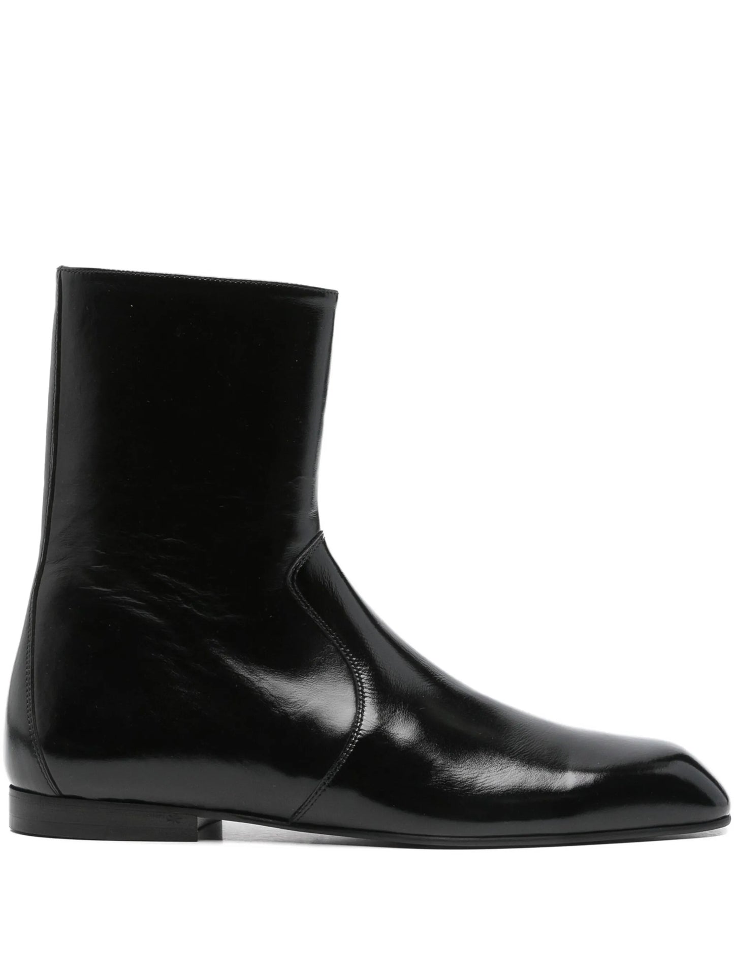 leather zip boots