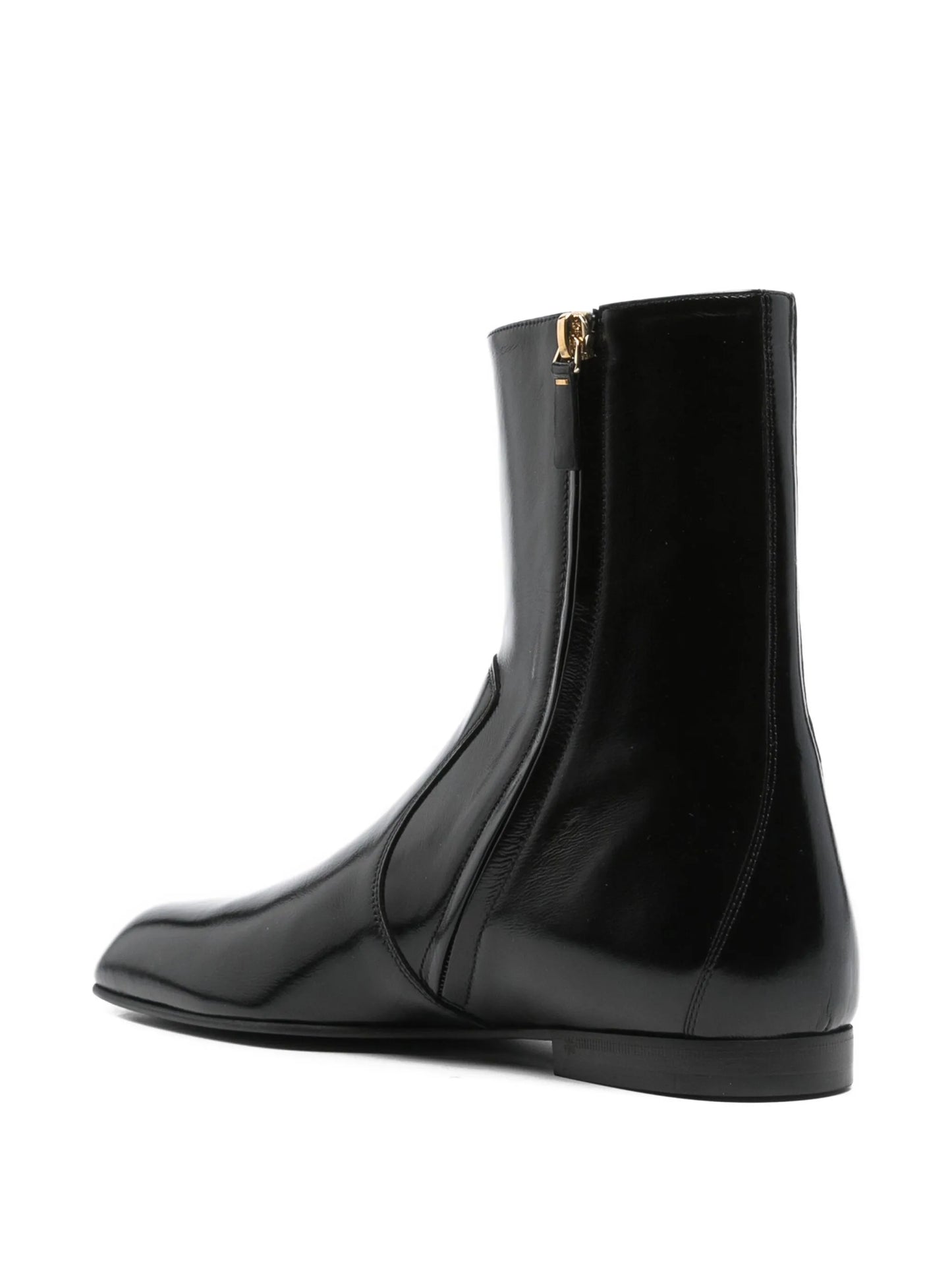 leather zip boots