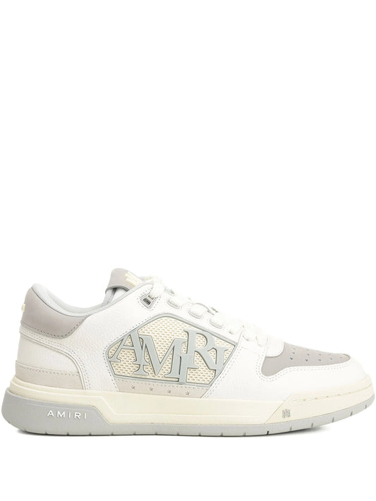 logo-detail leather lace-up low-top sneakers