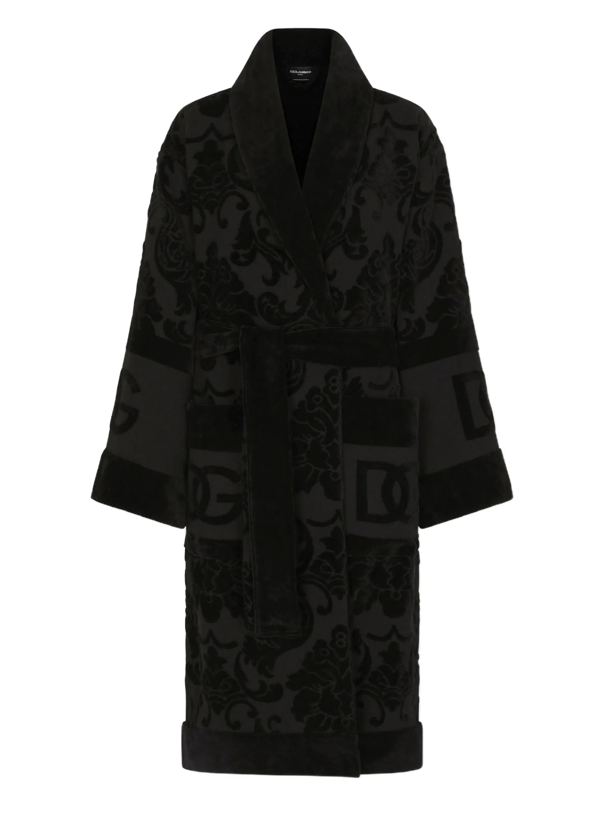 logo monogram jacquard bathrobe