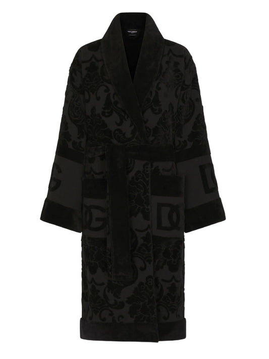 logo monogram jacquard bathrobe