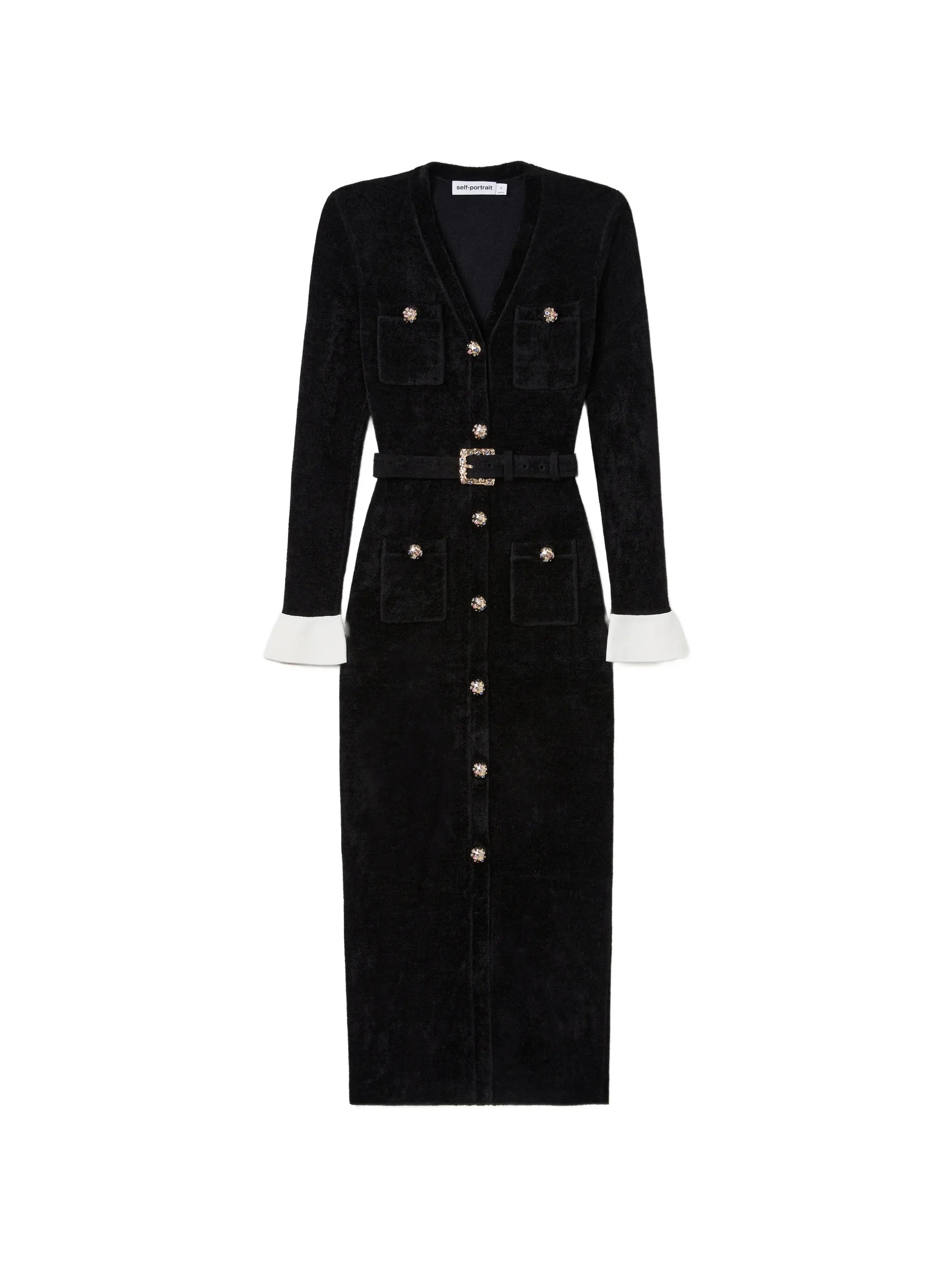 belted double-breasted midi dress