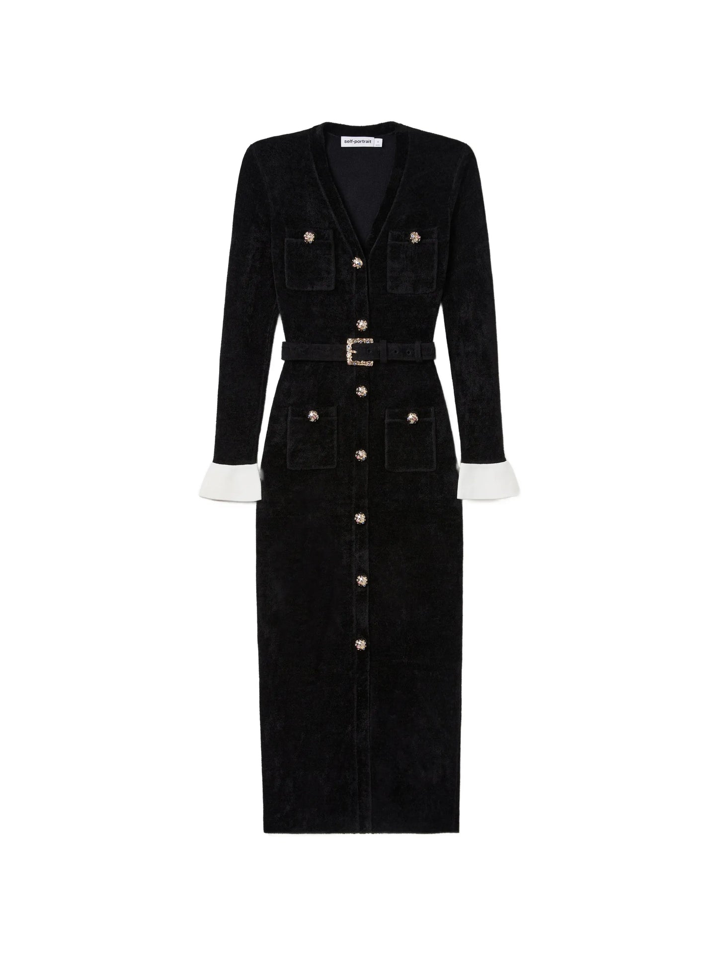 belted double-breasted midi dress