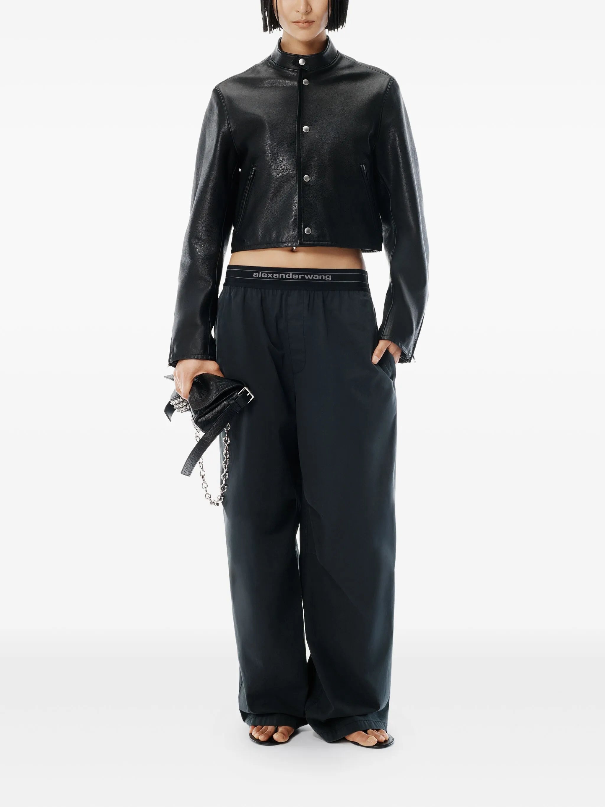 logo-waistband trousers