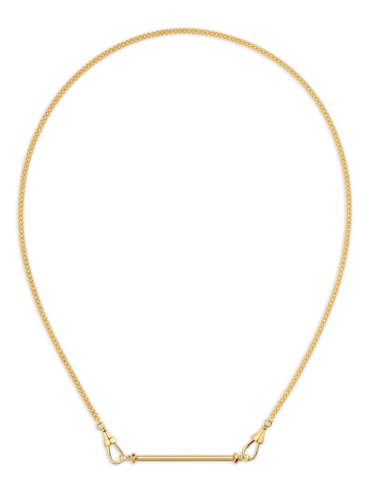 18K gold mini Candy Cane Gourmette chain necklace