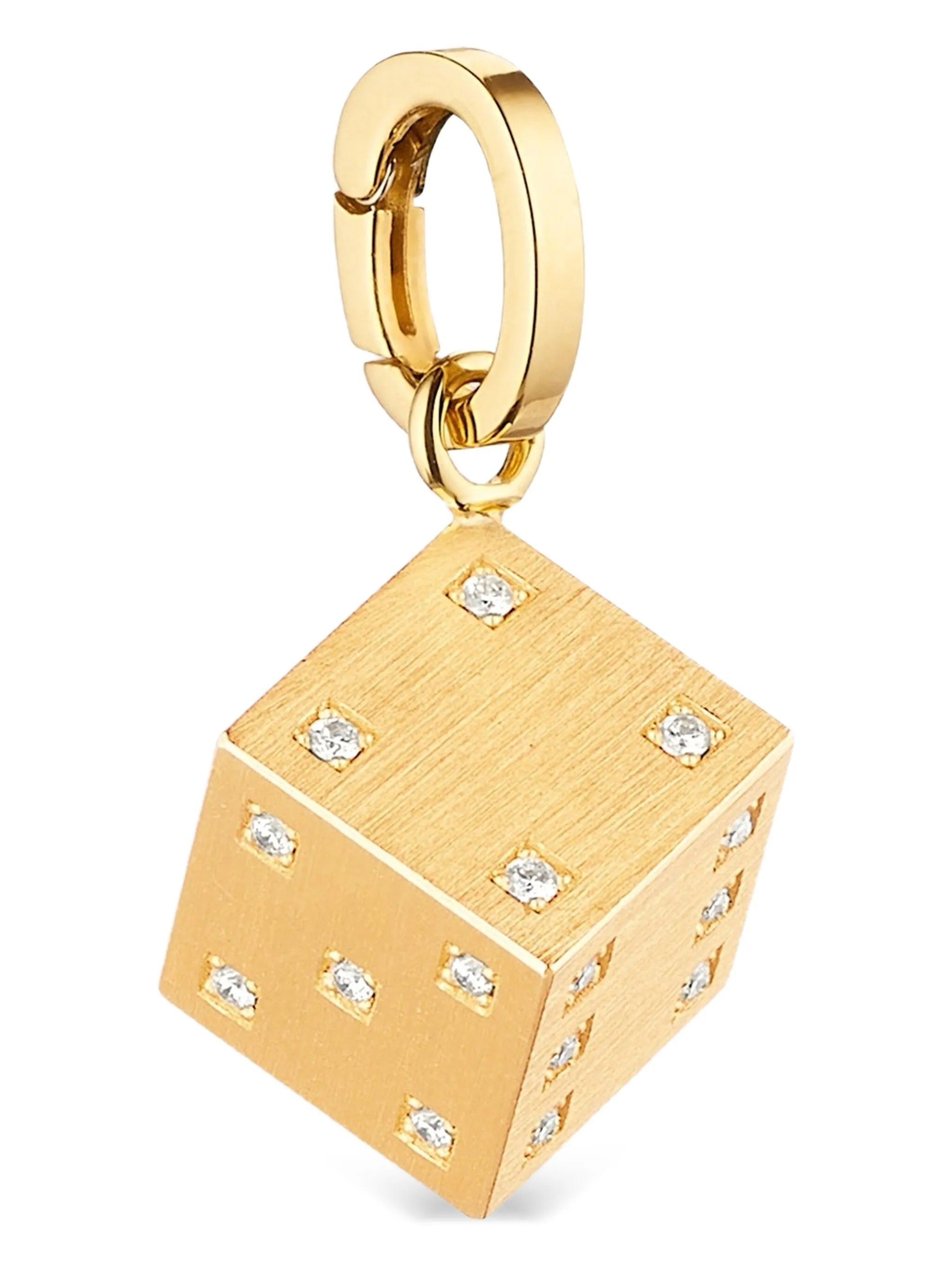 18K gold Dado diamond charm