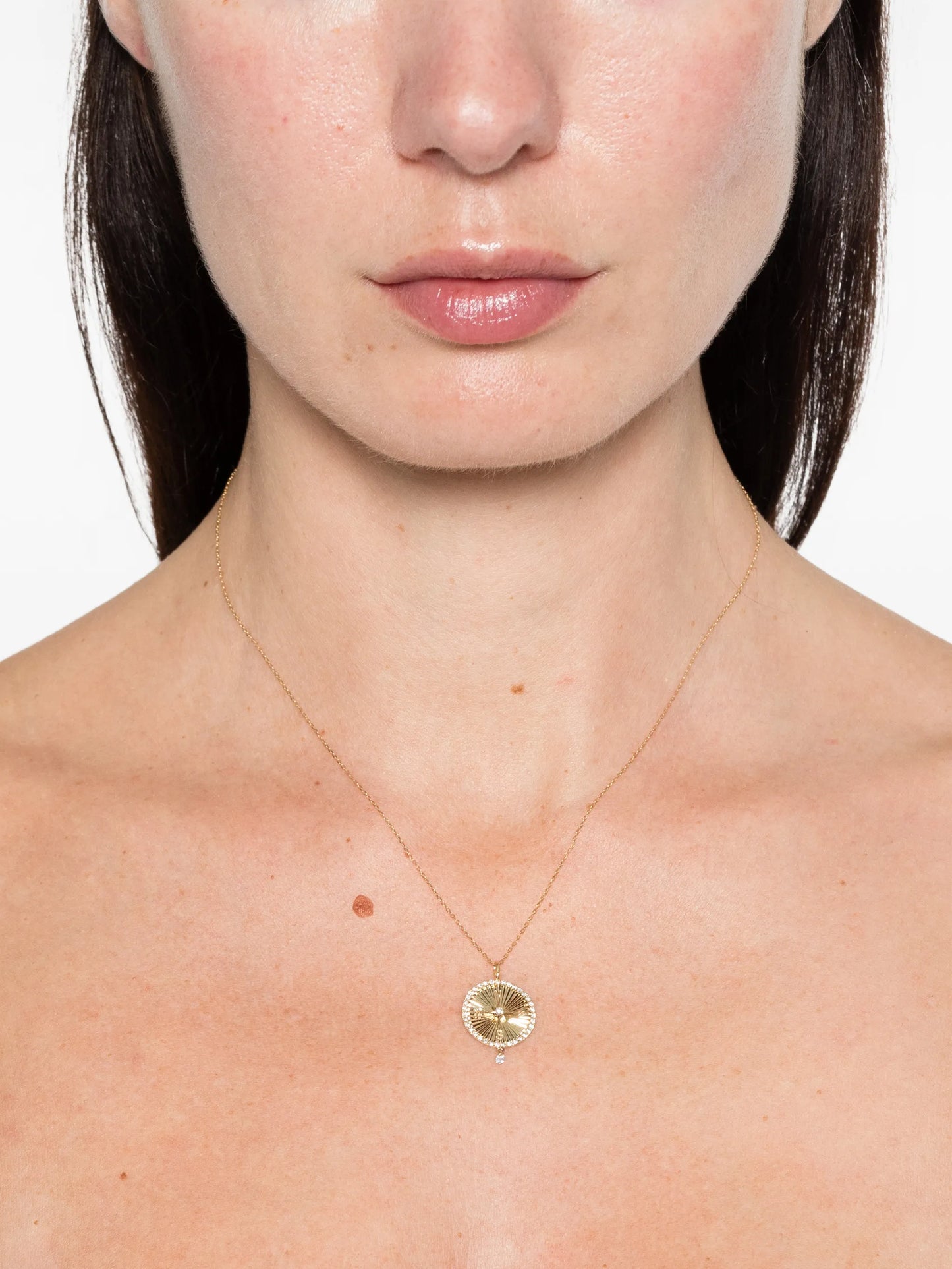18CT Yellow Gold compass diamond necklace