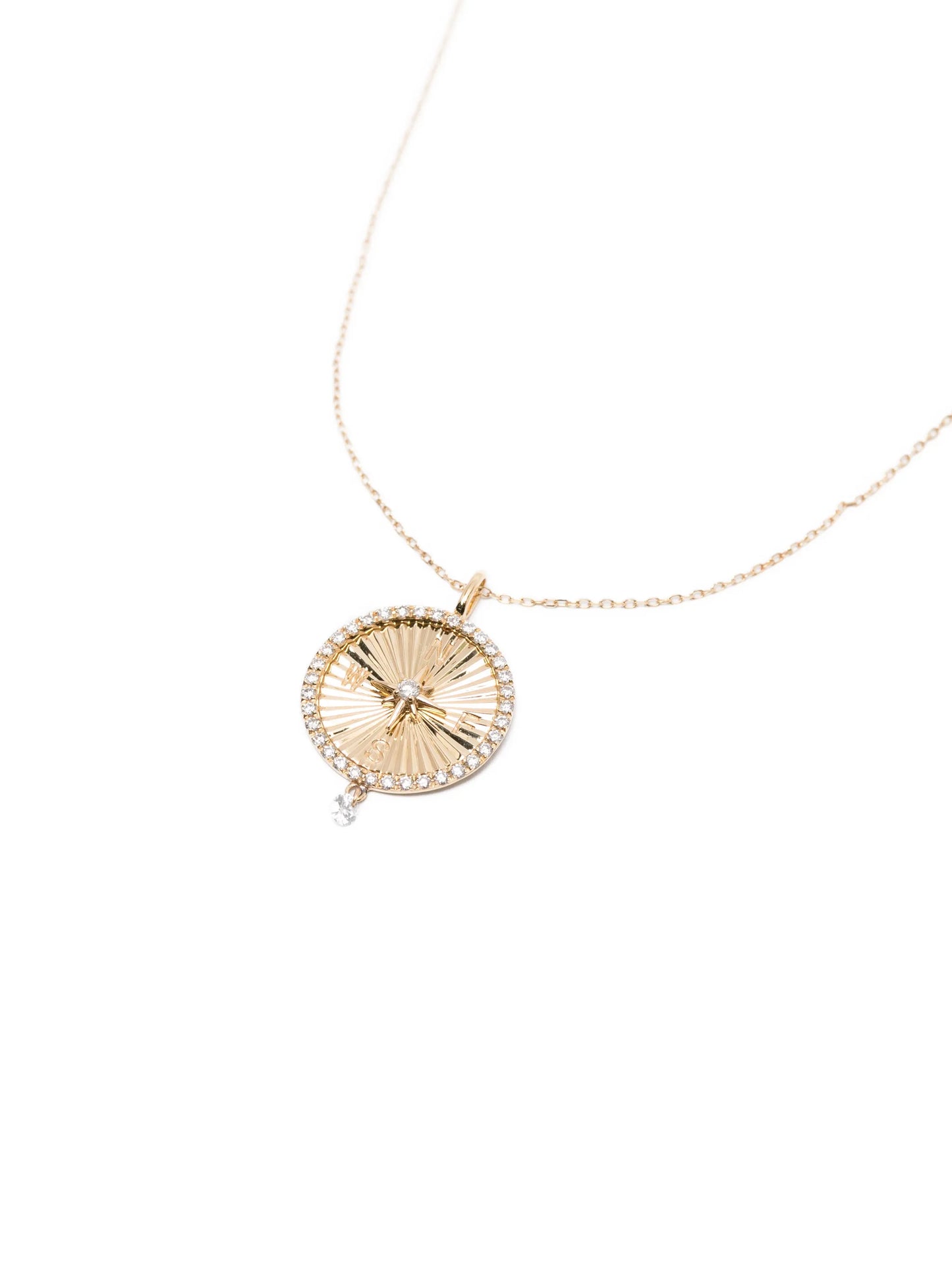 18CT Yellow Gold compass diamond necklace