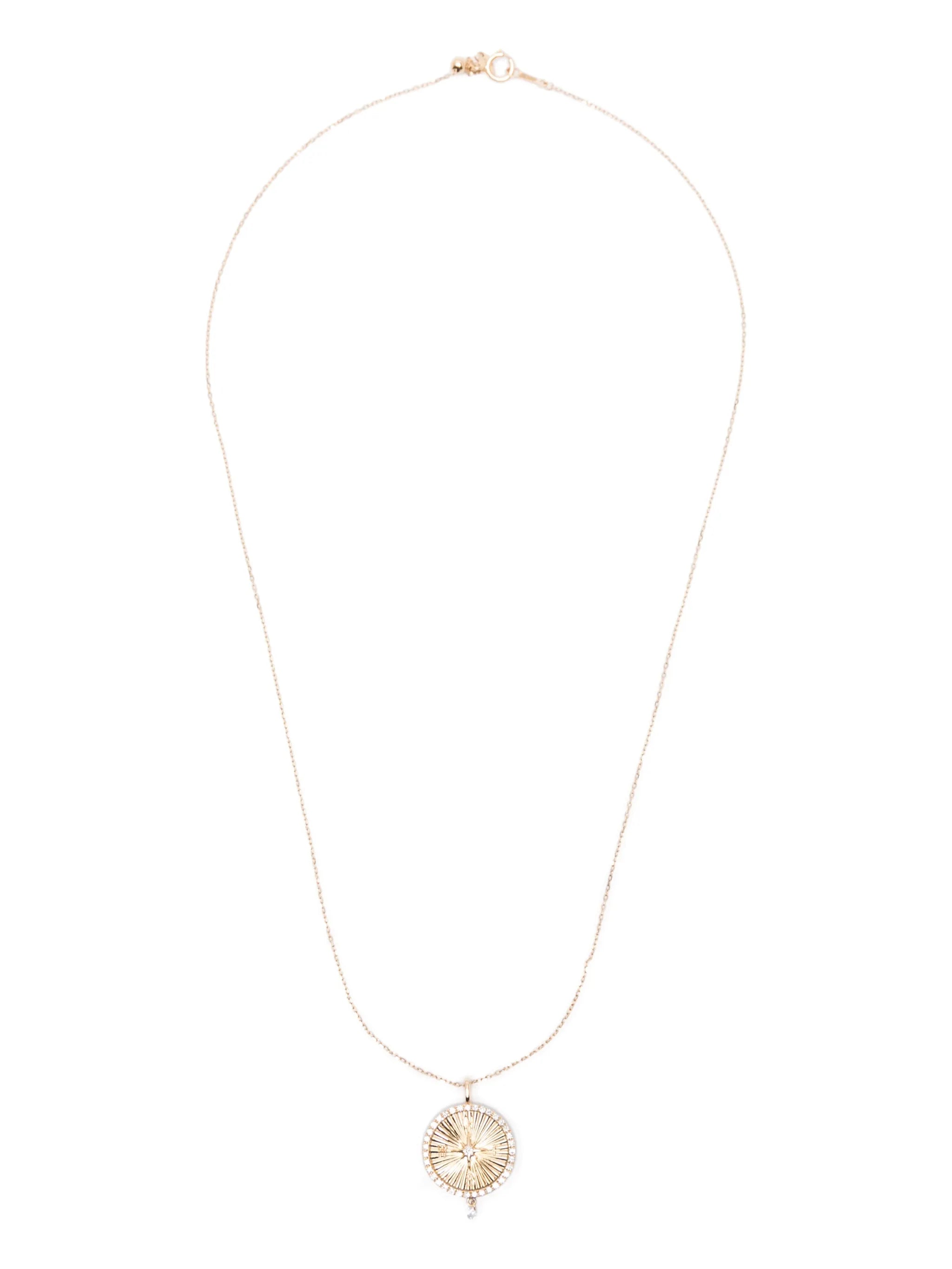 18CT Yellow Gold compass diamond necklace