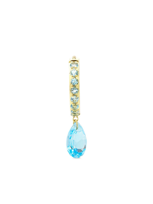 18K yellow gold topaz single earring