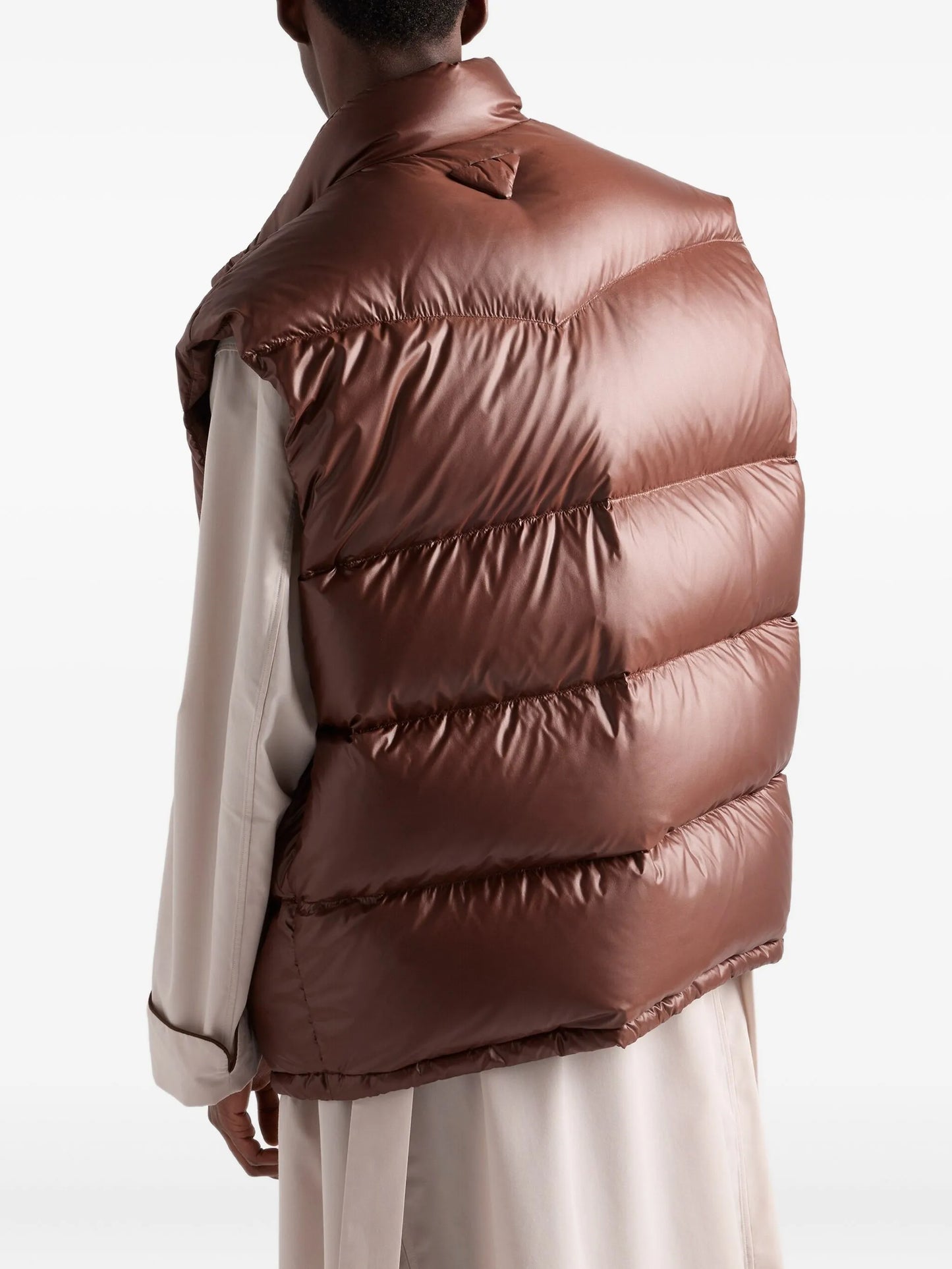 quilted stand-up collar gilet