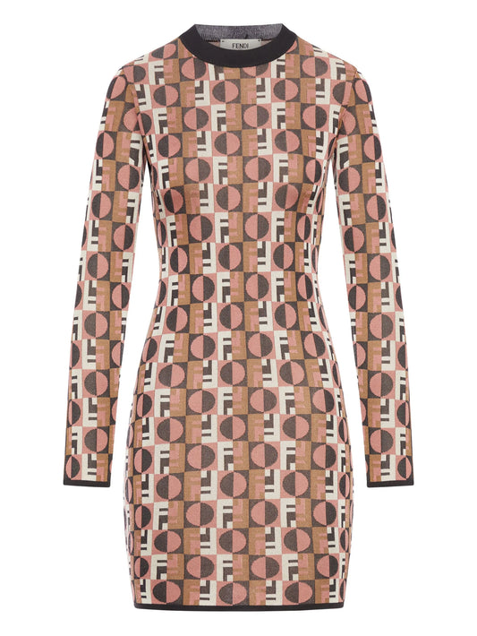 Optical geometric day dress