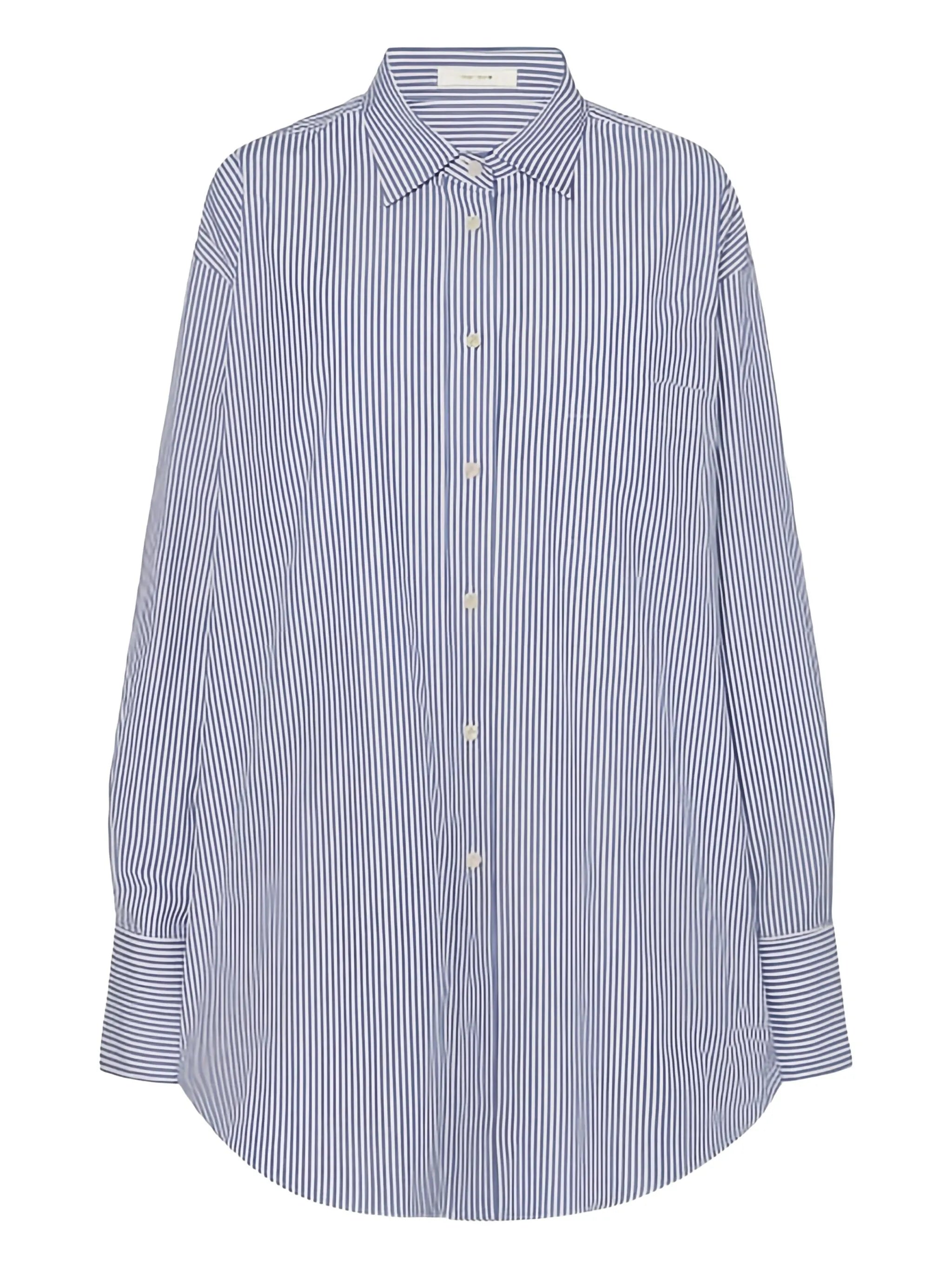 stripe-pattern cotton shirt