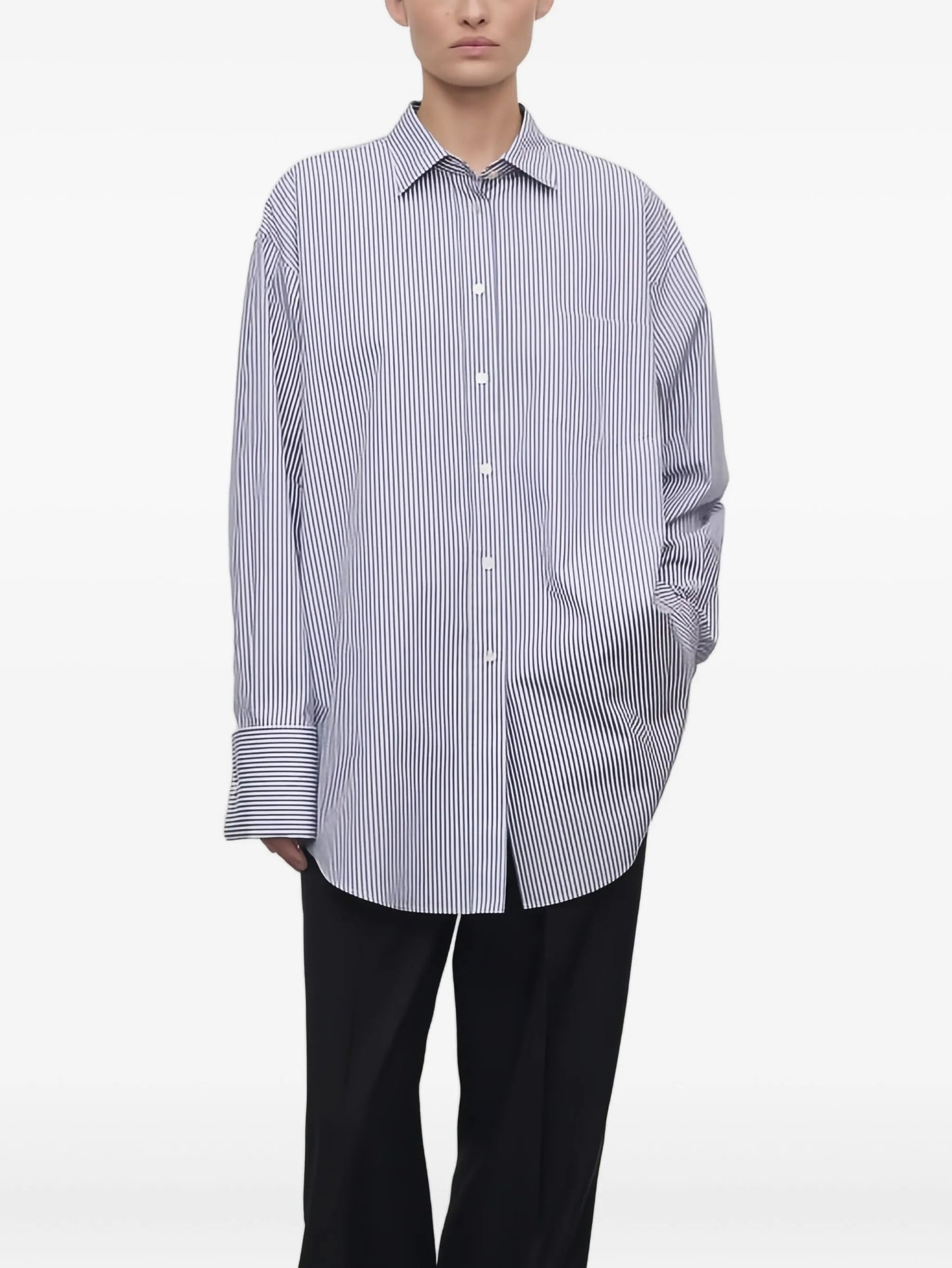 stripe-pattern cotton shirt