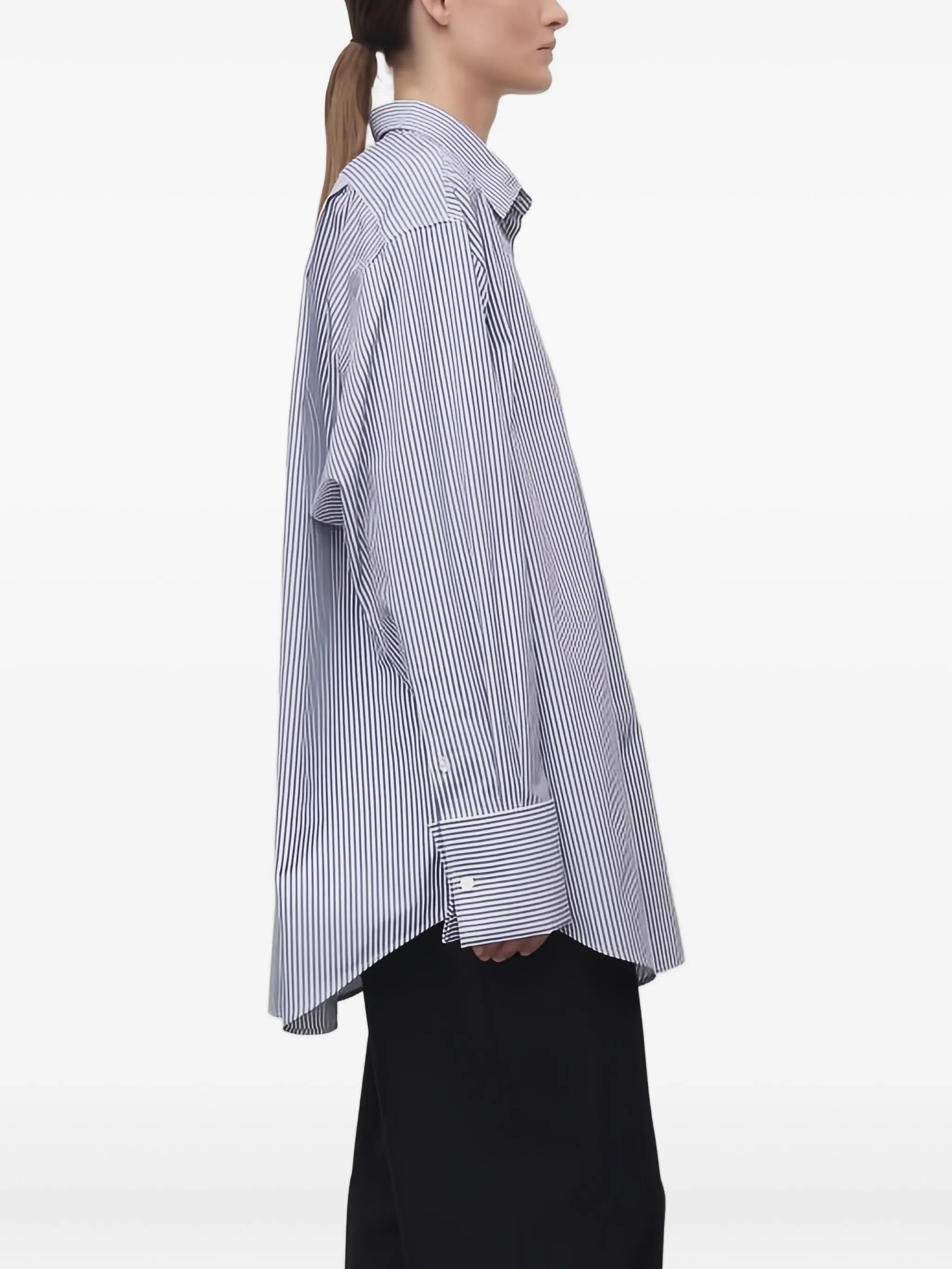 stripe-pattern cotton shirt