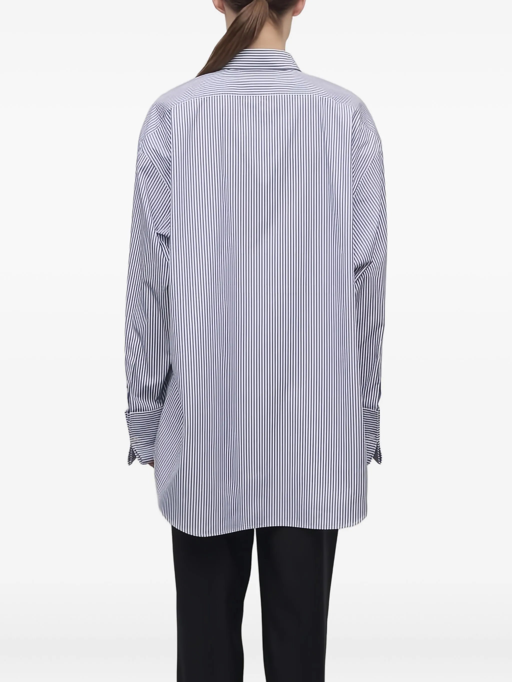 stripe-pattern cotton shirt