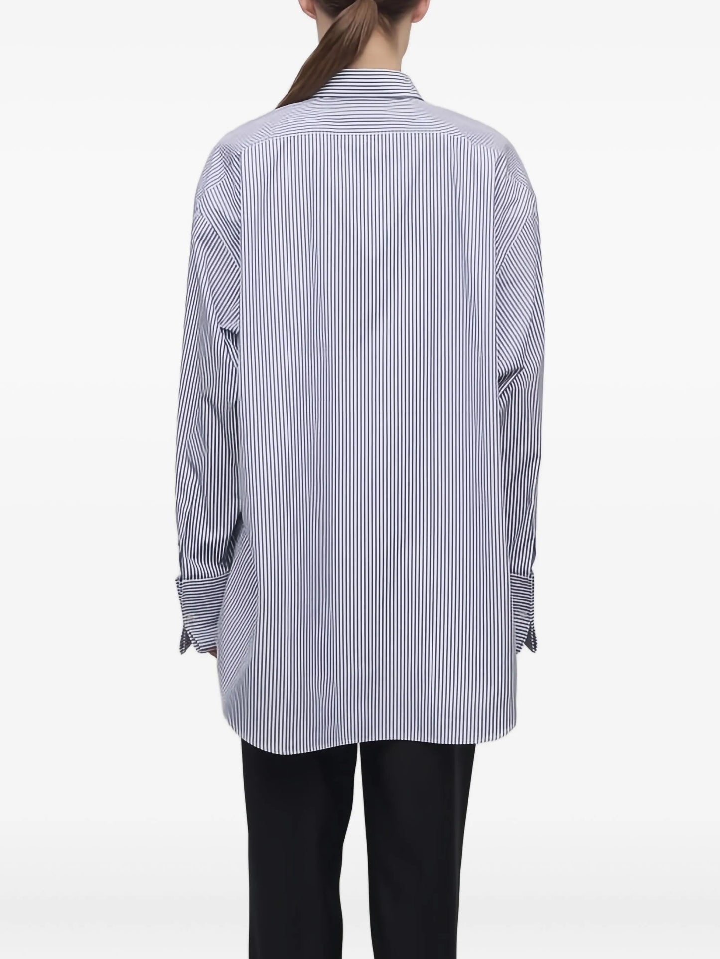 stripe-pattern cotton shirt