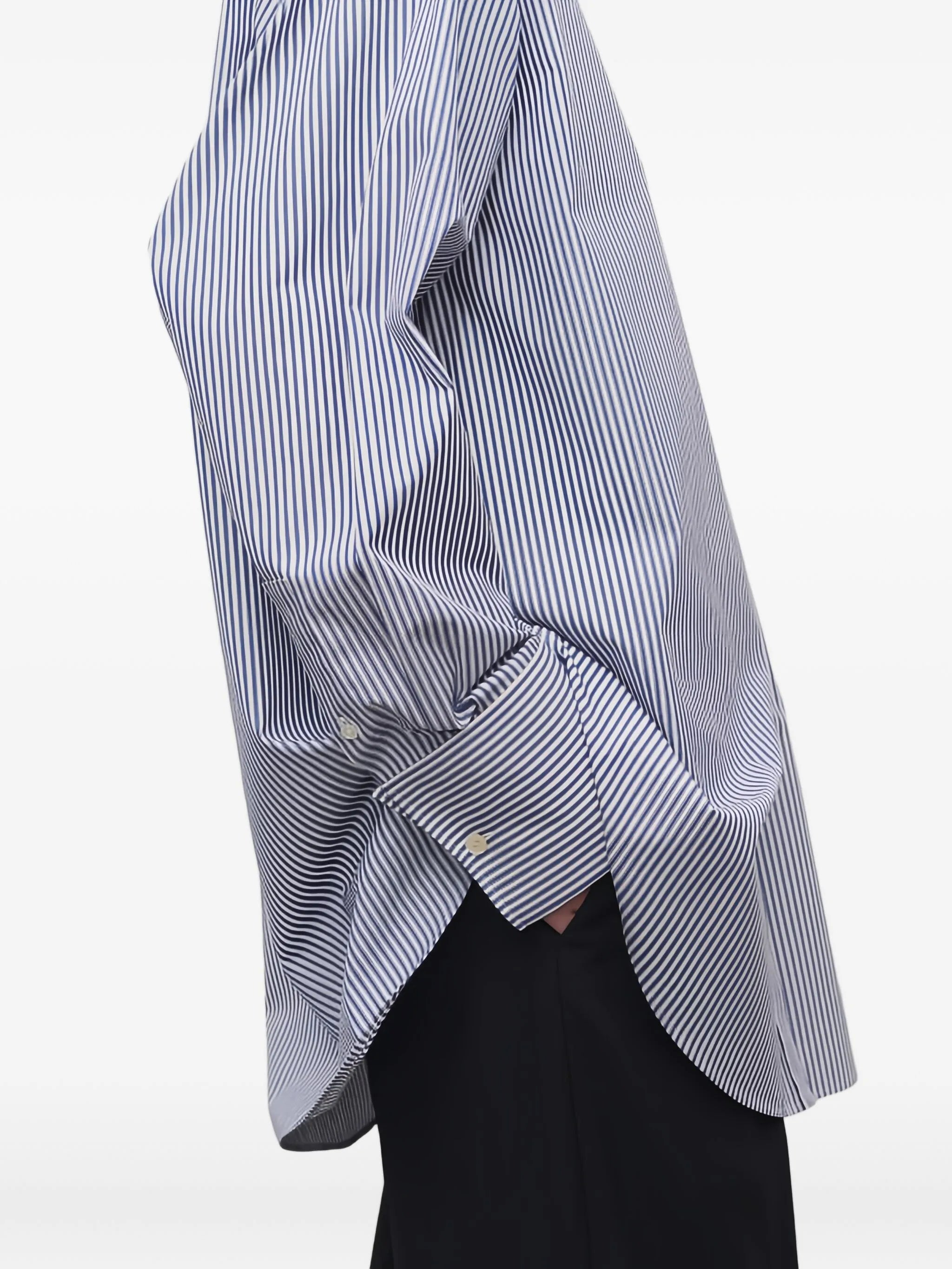 stripe-pattern cotton shirt