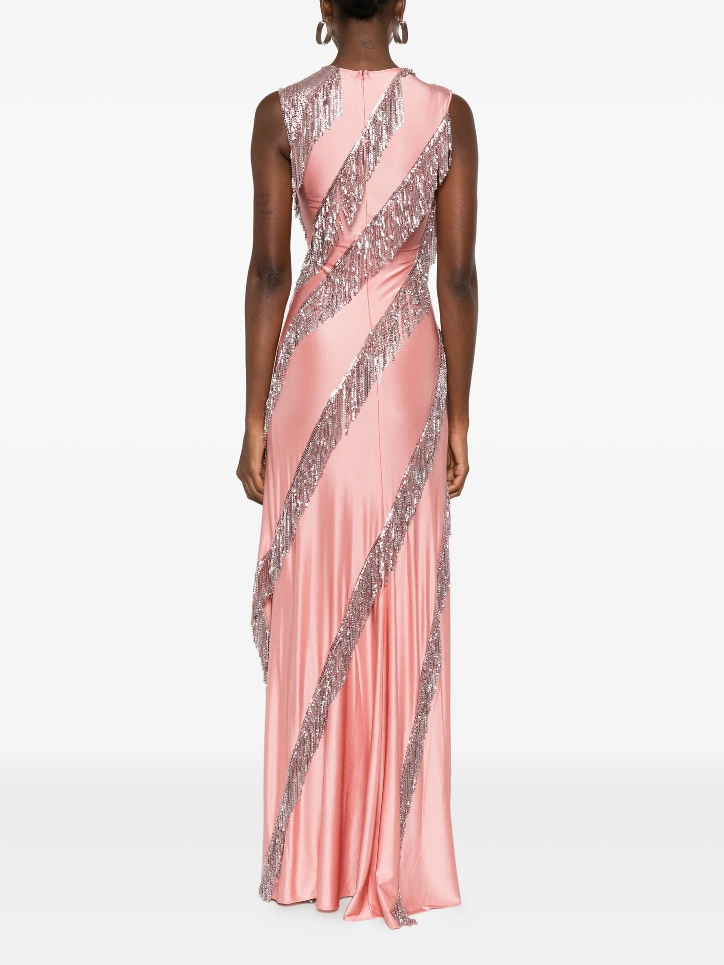 sequin-fringe maxi dress