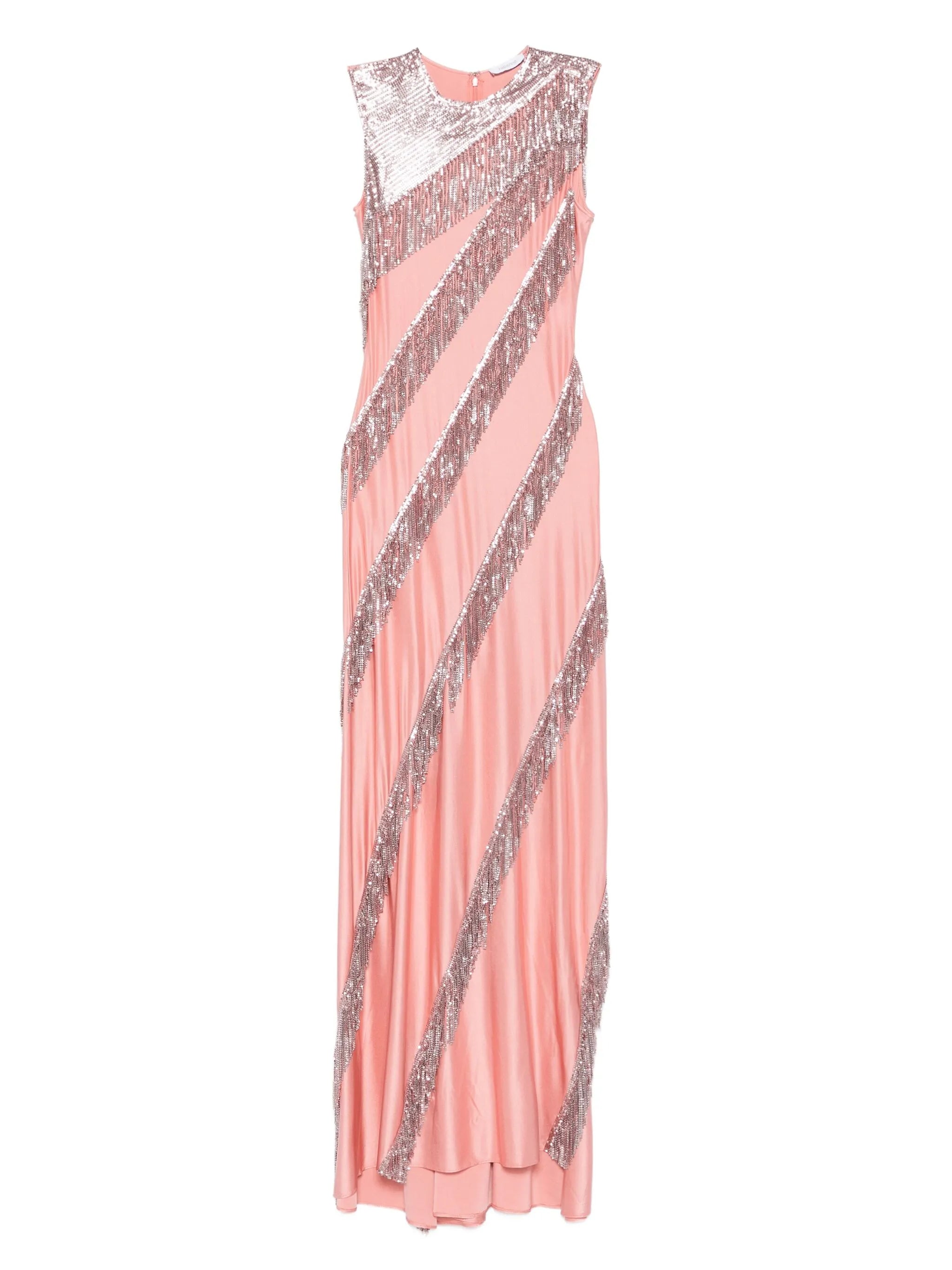 sequin-fringe maxi dress