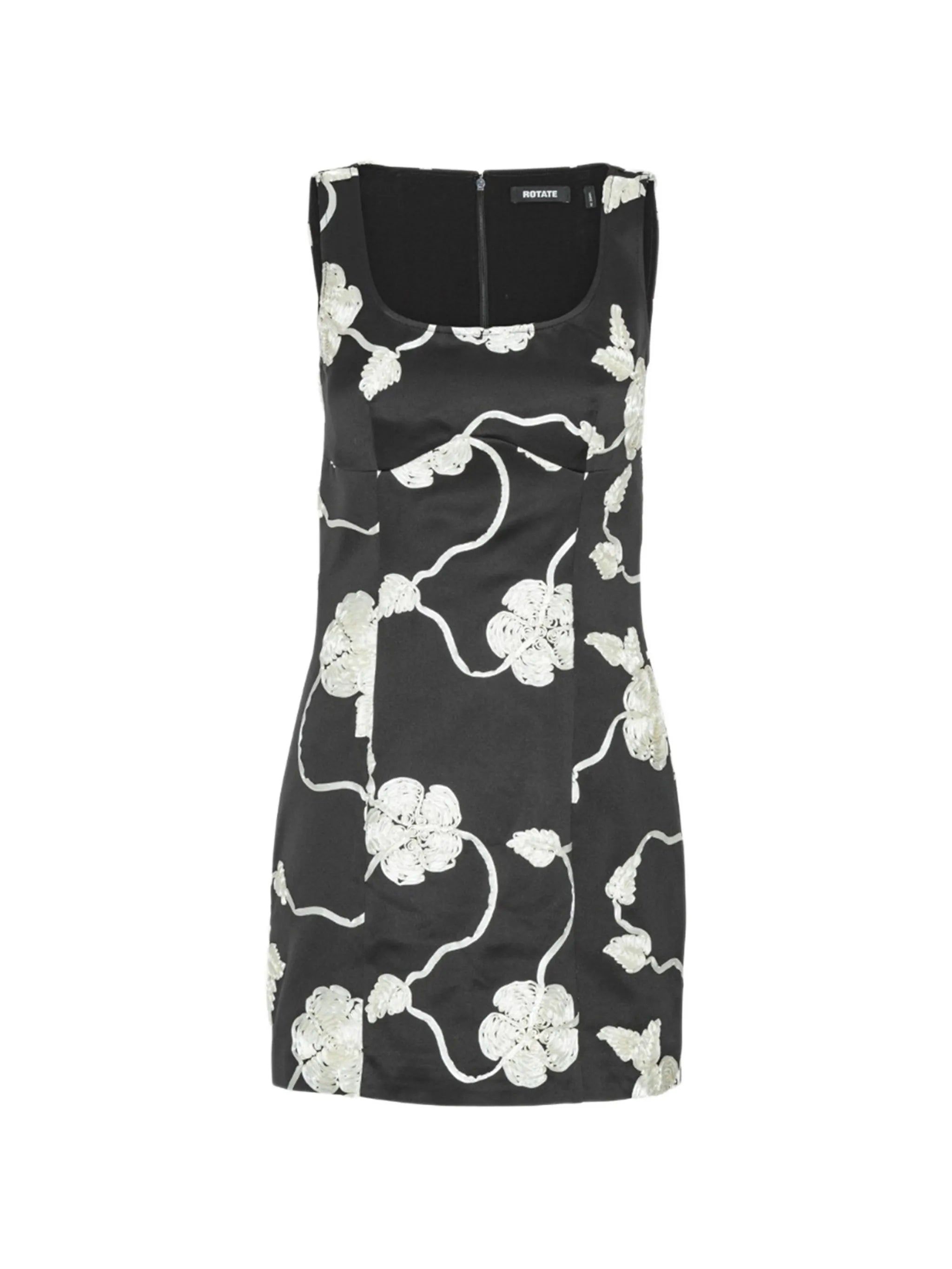 3D flower mini dress black