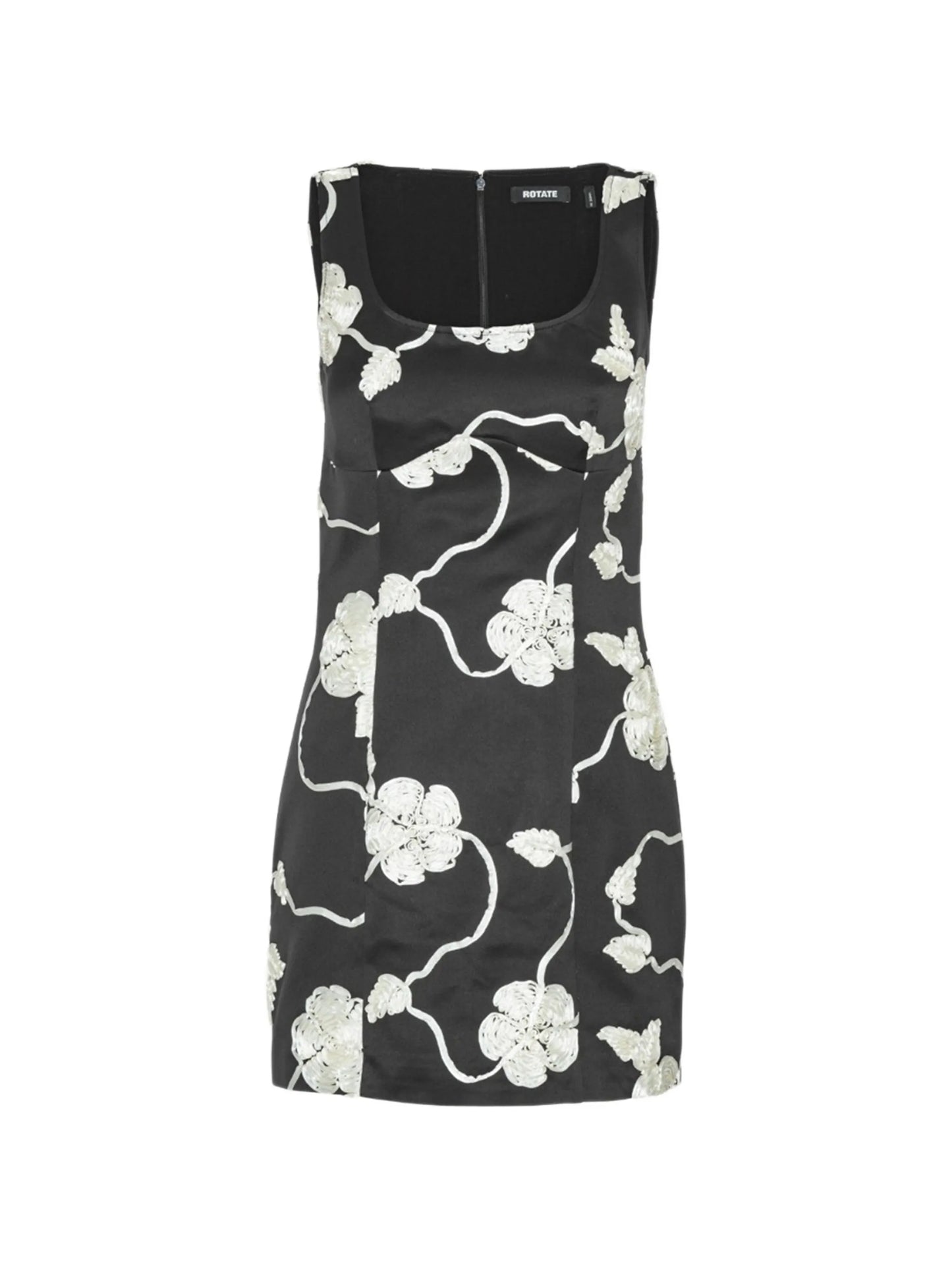 3D flower mini dress black