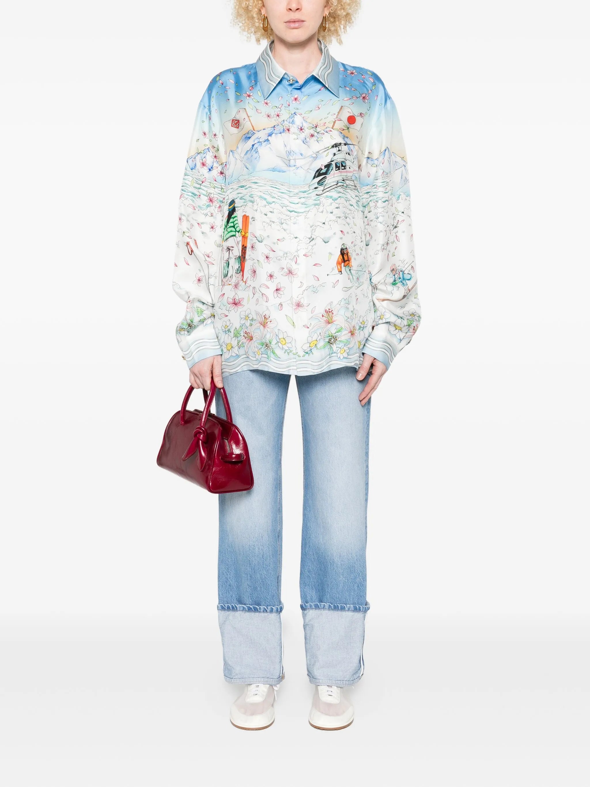 long-sleeve graphic-print shirt
