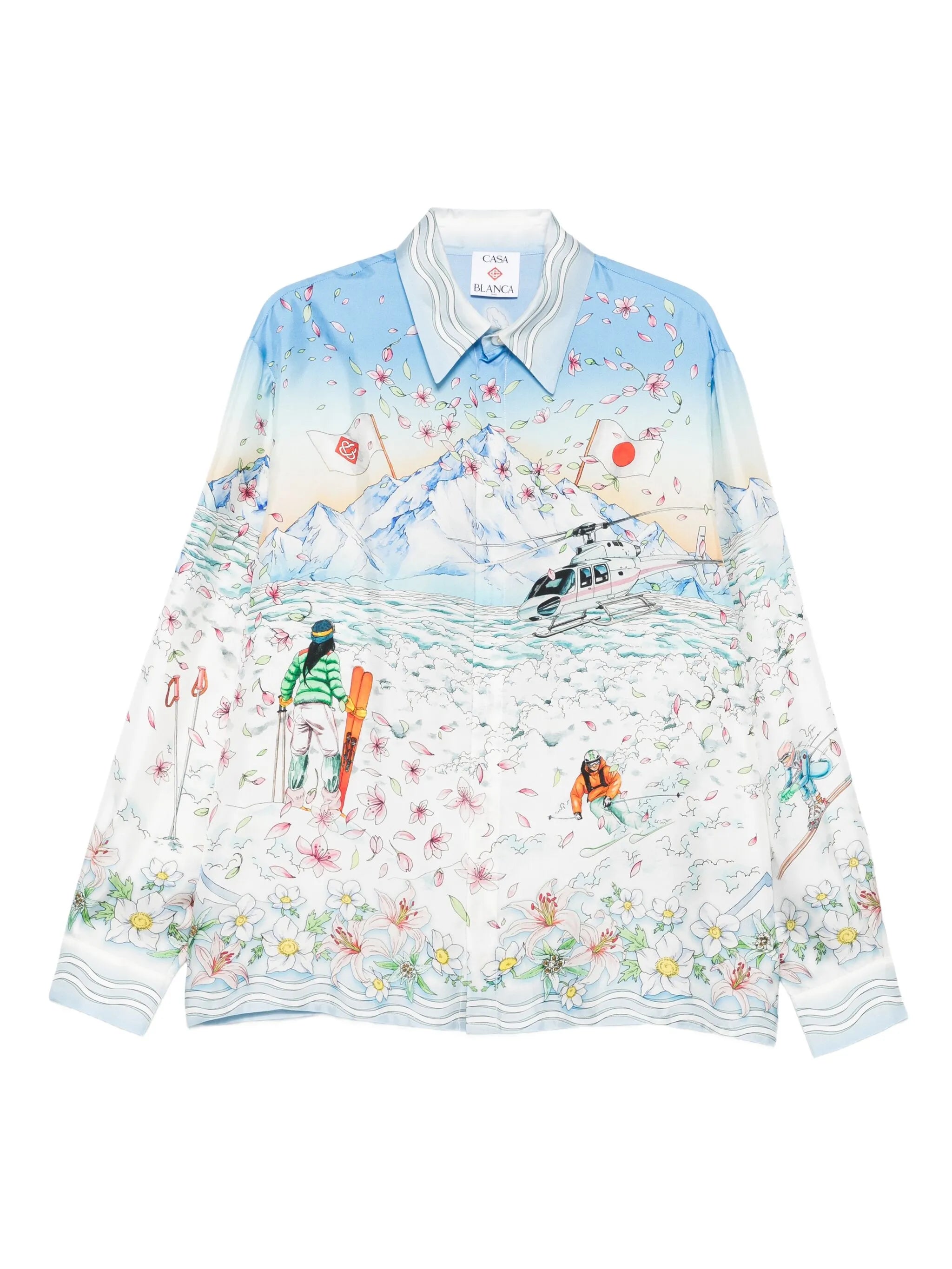 long-sleeve graphic-print shirt