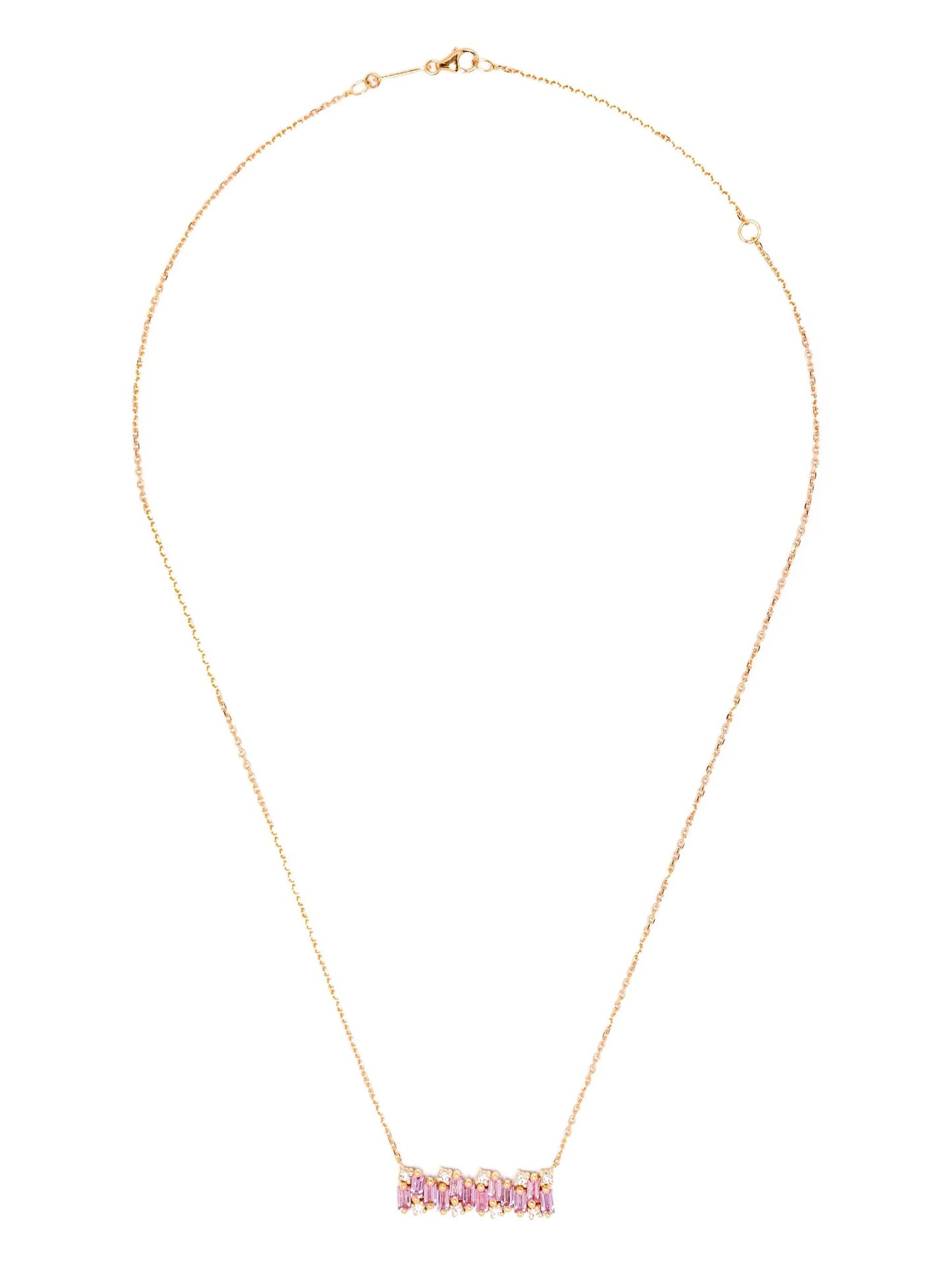 18K rose gold pink sapphire pendant necklace