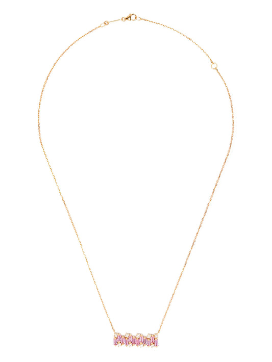 18K rose gold pink sapphire pendant necklace
