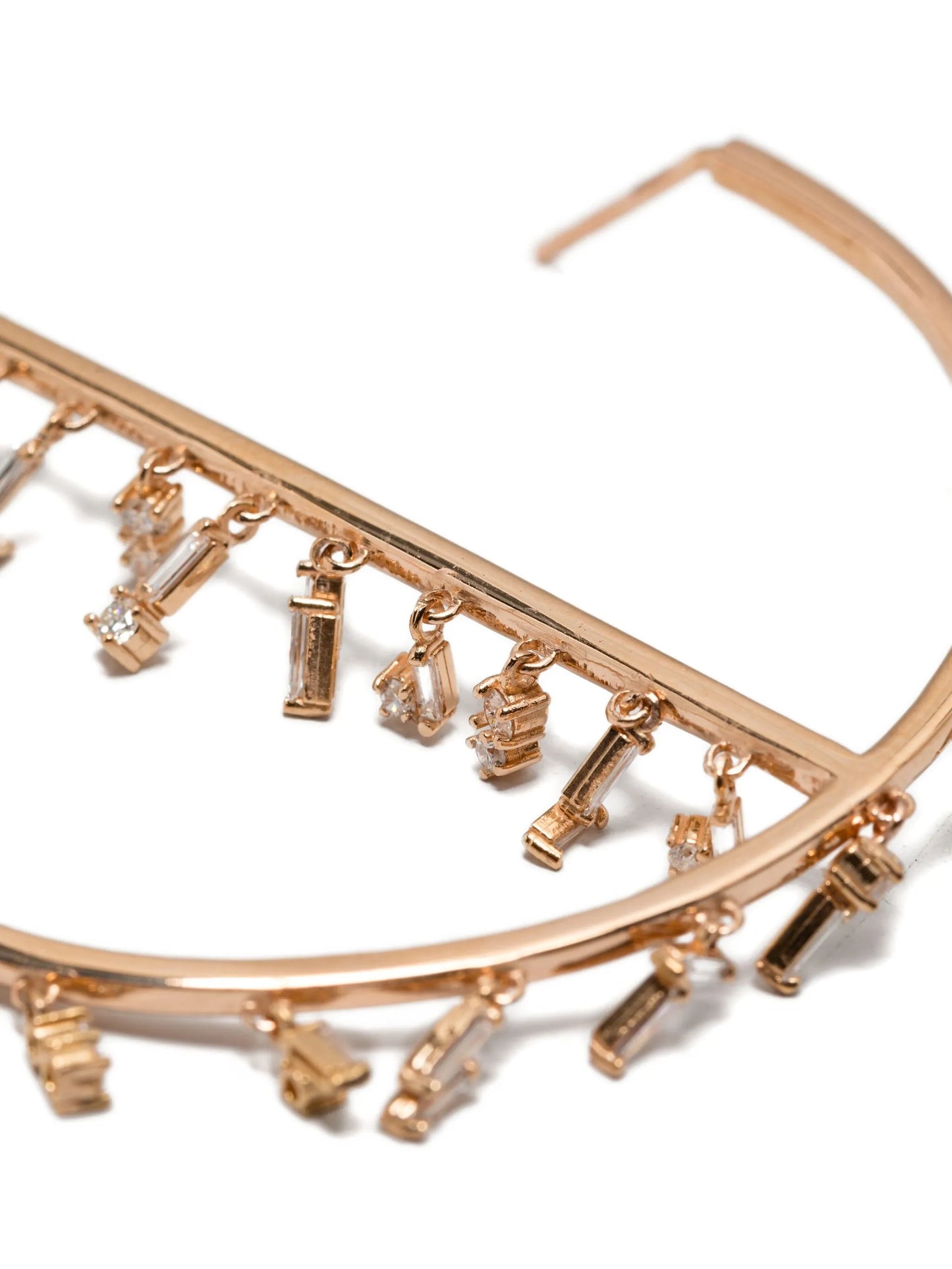 18K yellow gold diamond hoop earrings