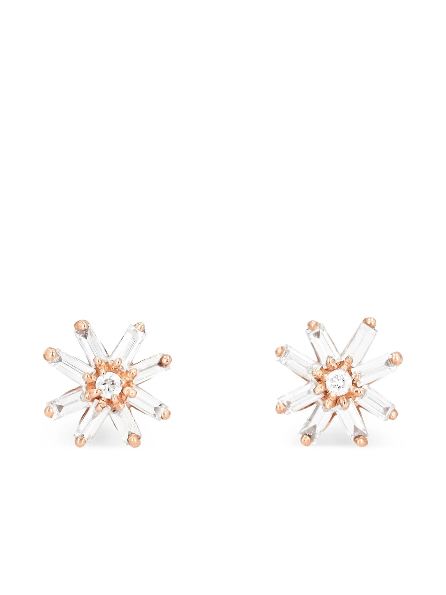 18K rose gold small Starburst diamond studs
