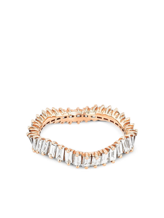 18K rose gold Wave diamond ring