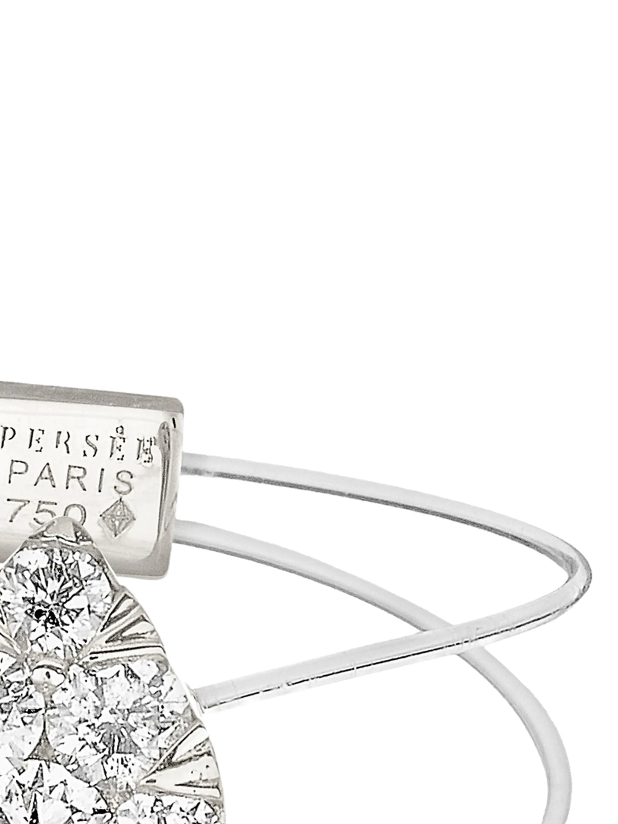 18K white gold floating-pear diamond ring