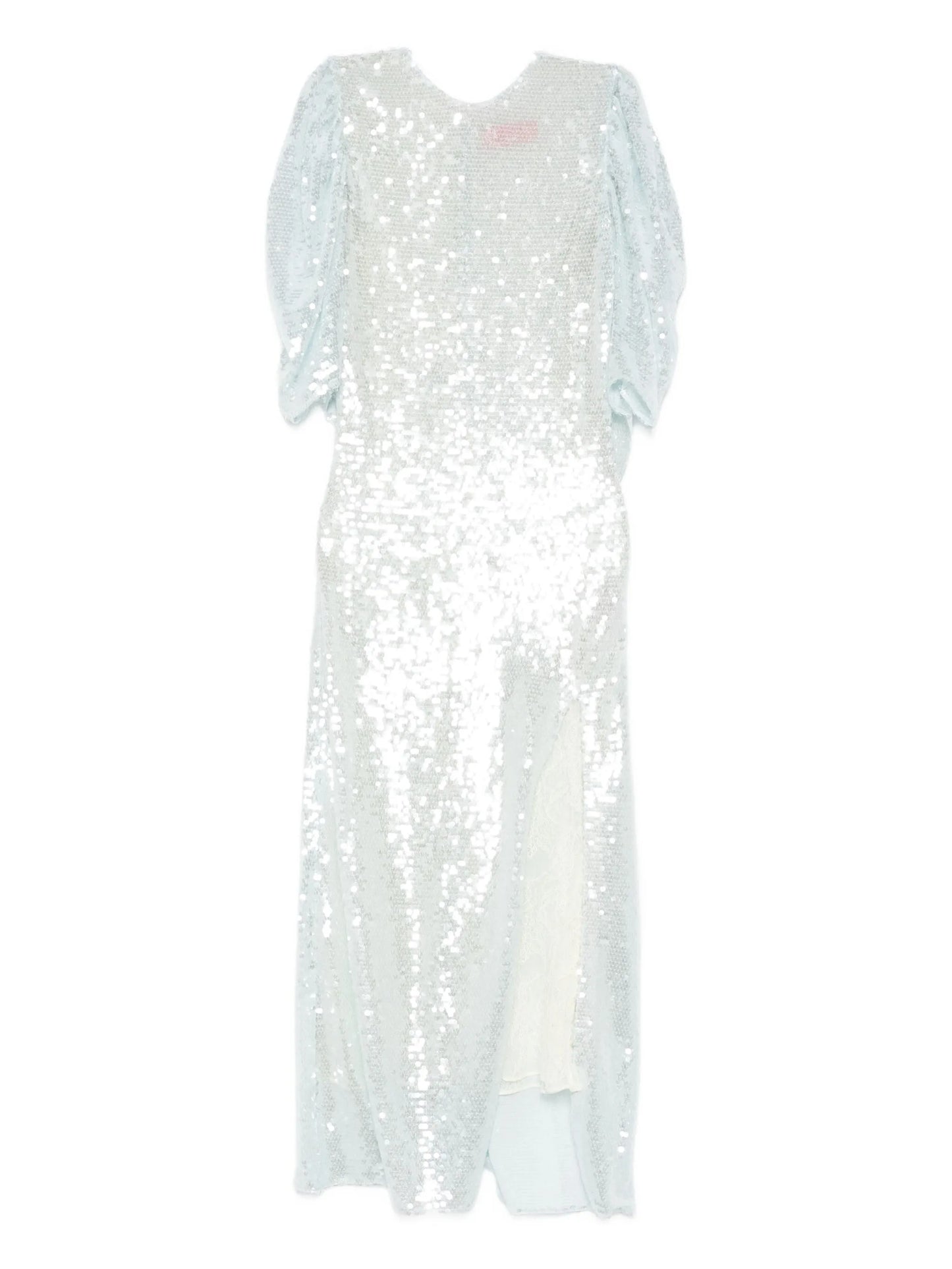 Drama puff-sleeve sequin midi dress