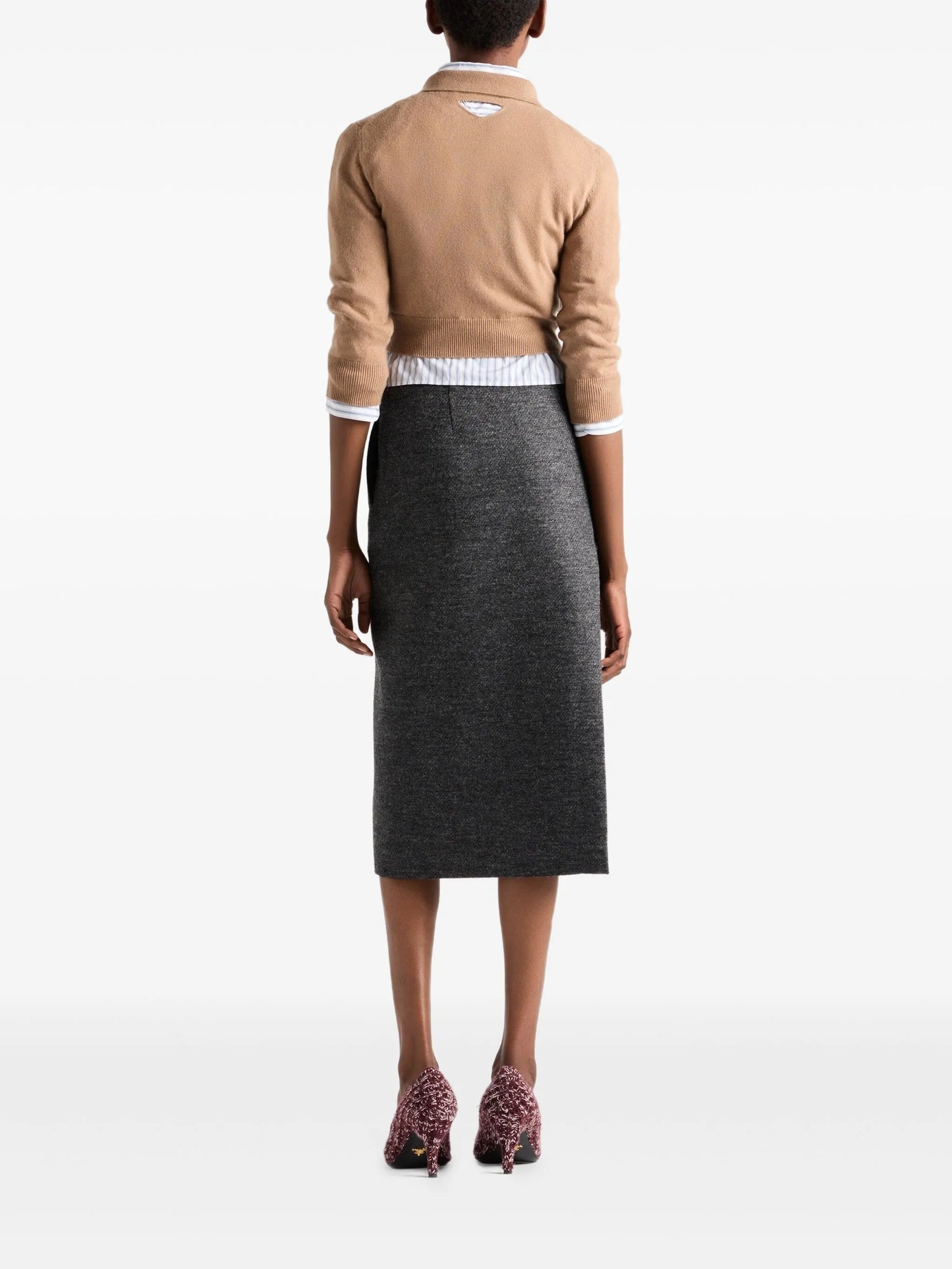 triangle-logo half-zip sweater
