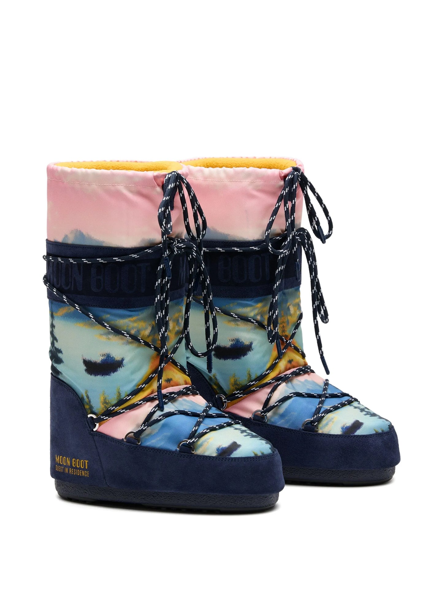 Icon Dragon landscape-print lace-up boots