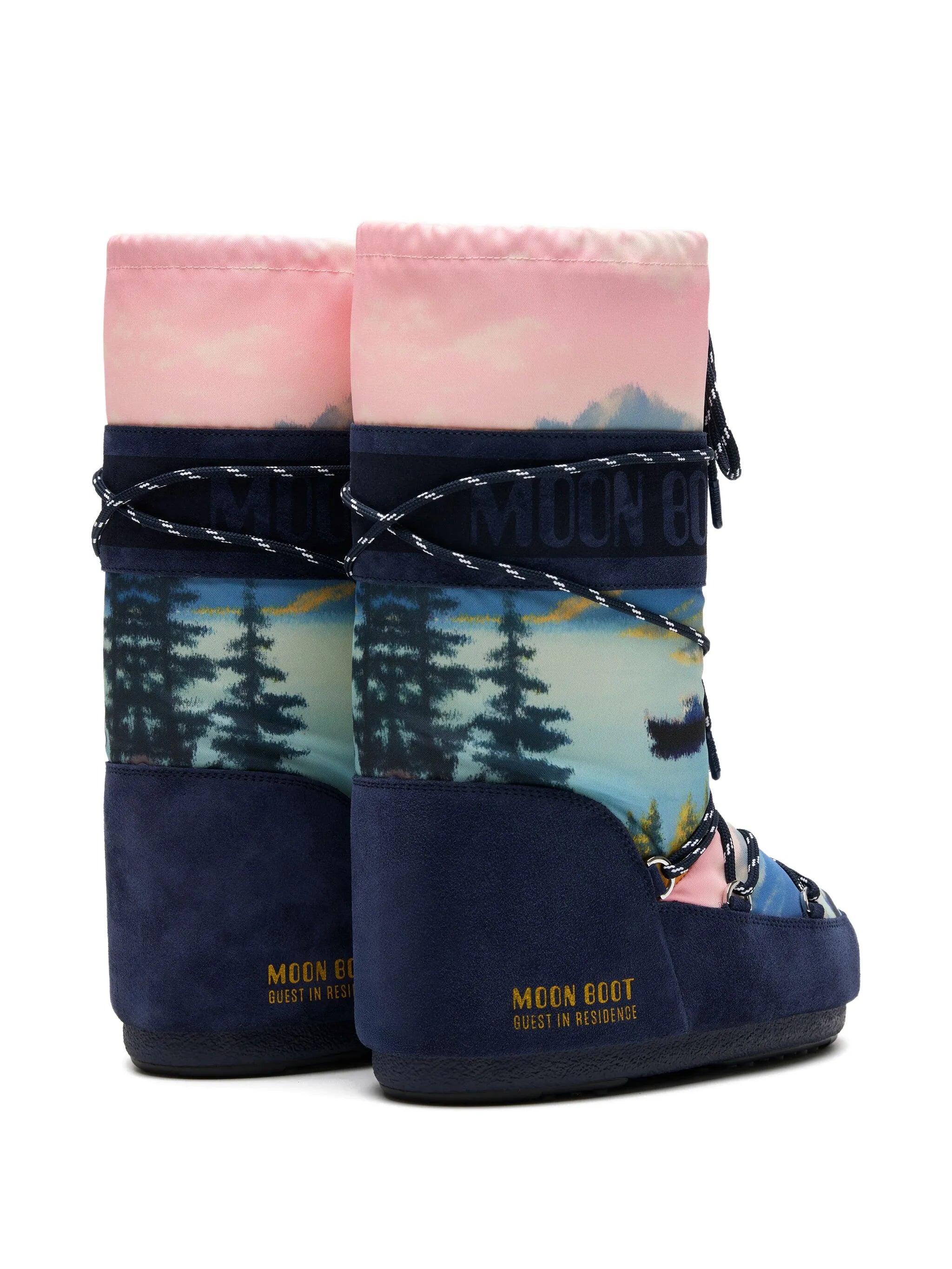 Icon Dragon landscape-print lace-up boots