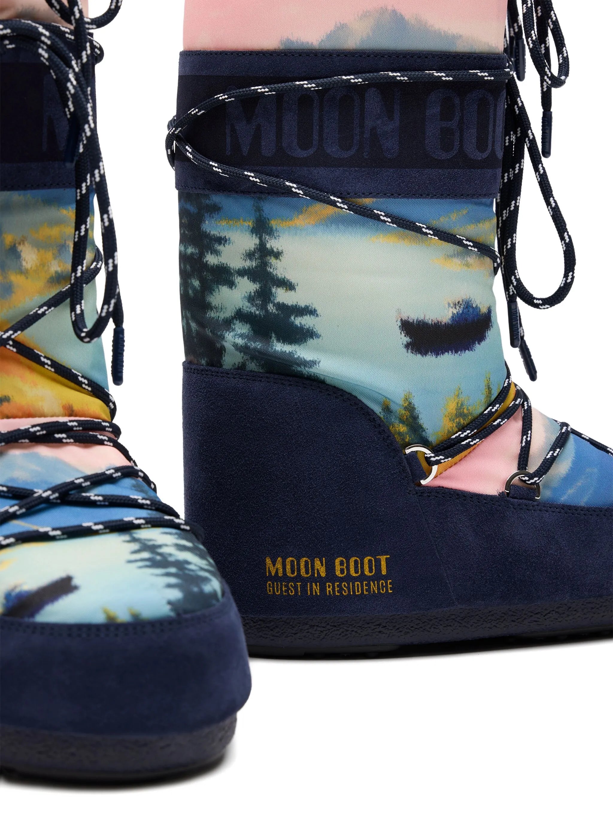 Icon Dragon landscape-print lace-up boots