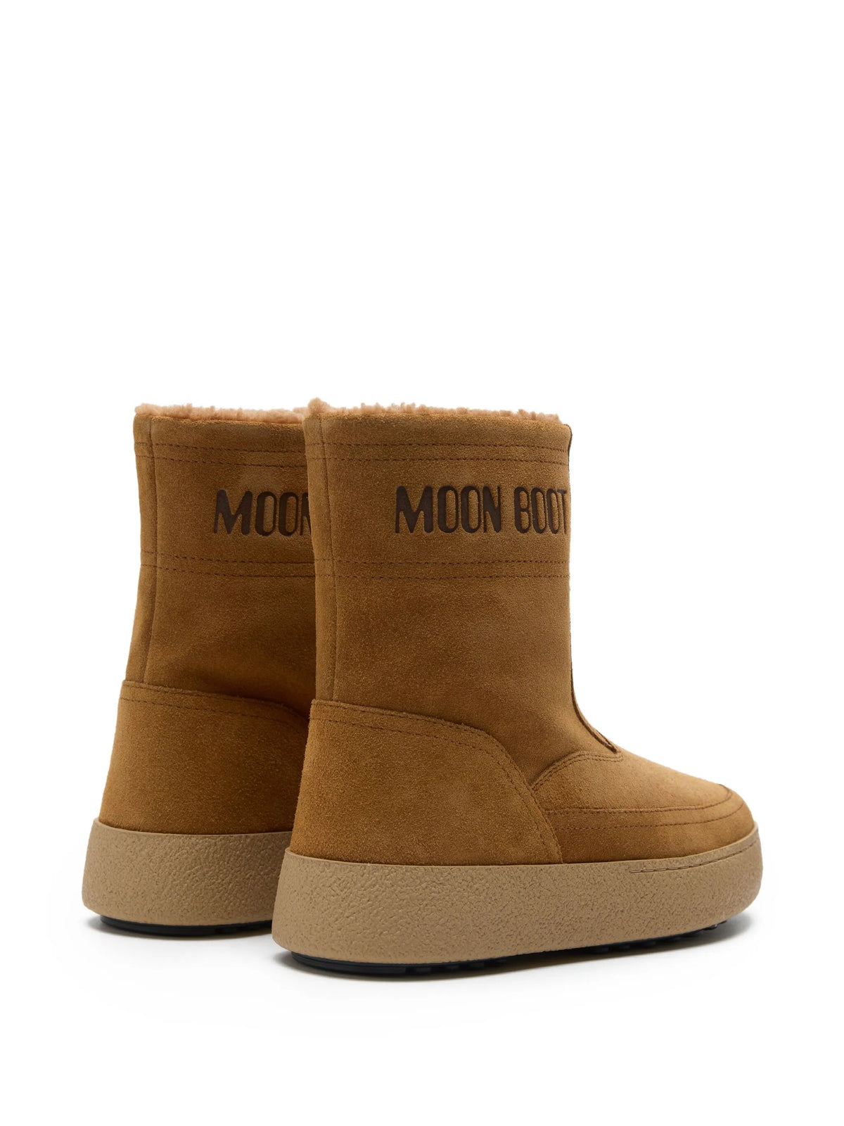 zip-front suede boots