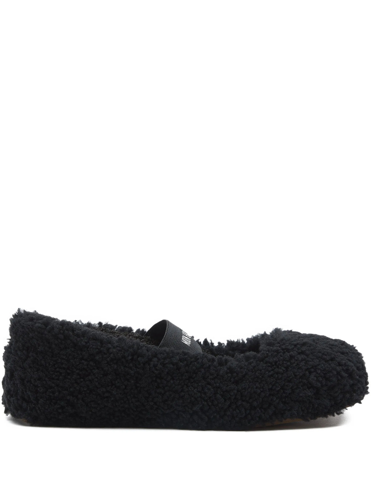 shearling logo-strap ballet flats