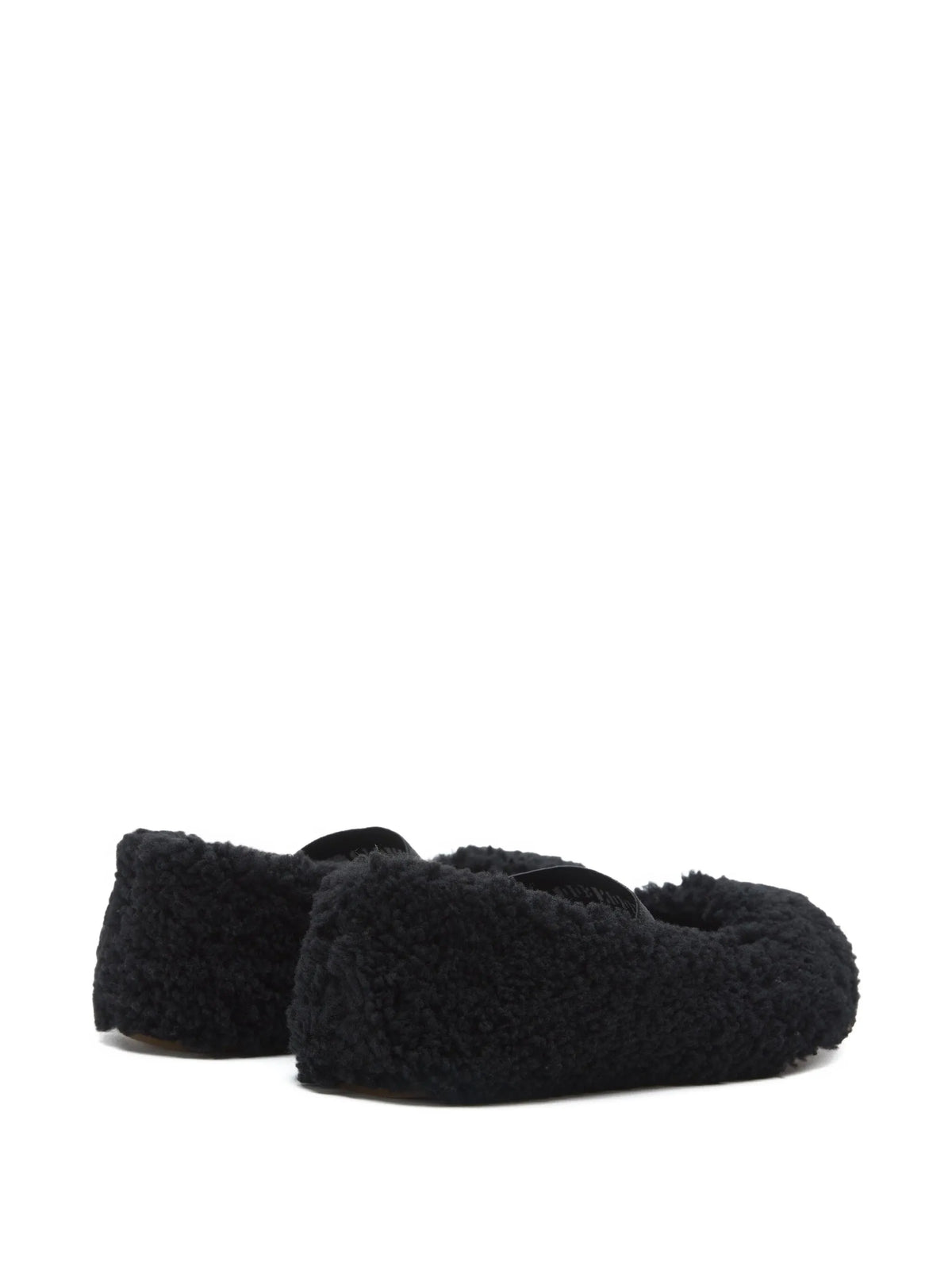 shearling logo-strap ballet flats