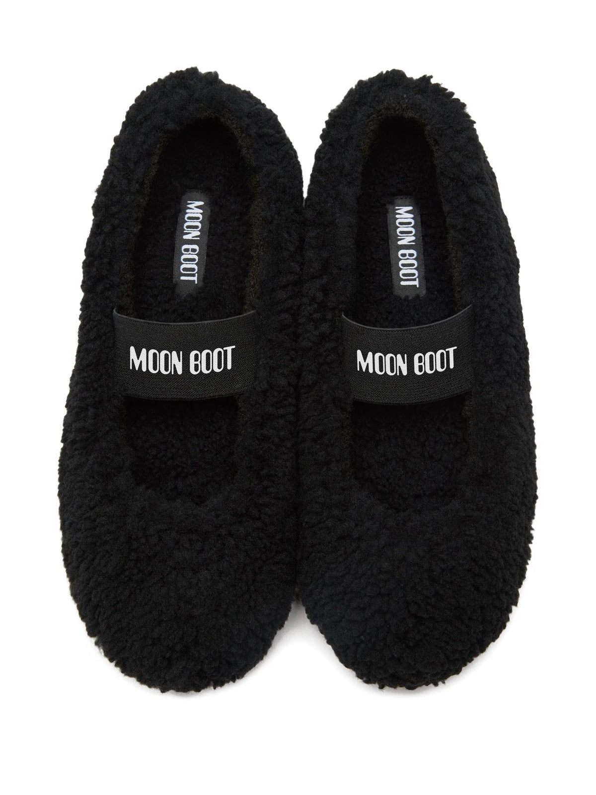 shearling logo-strap ballet flats